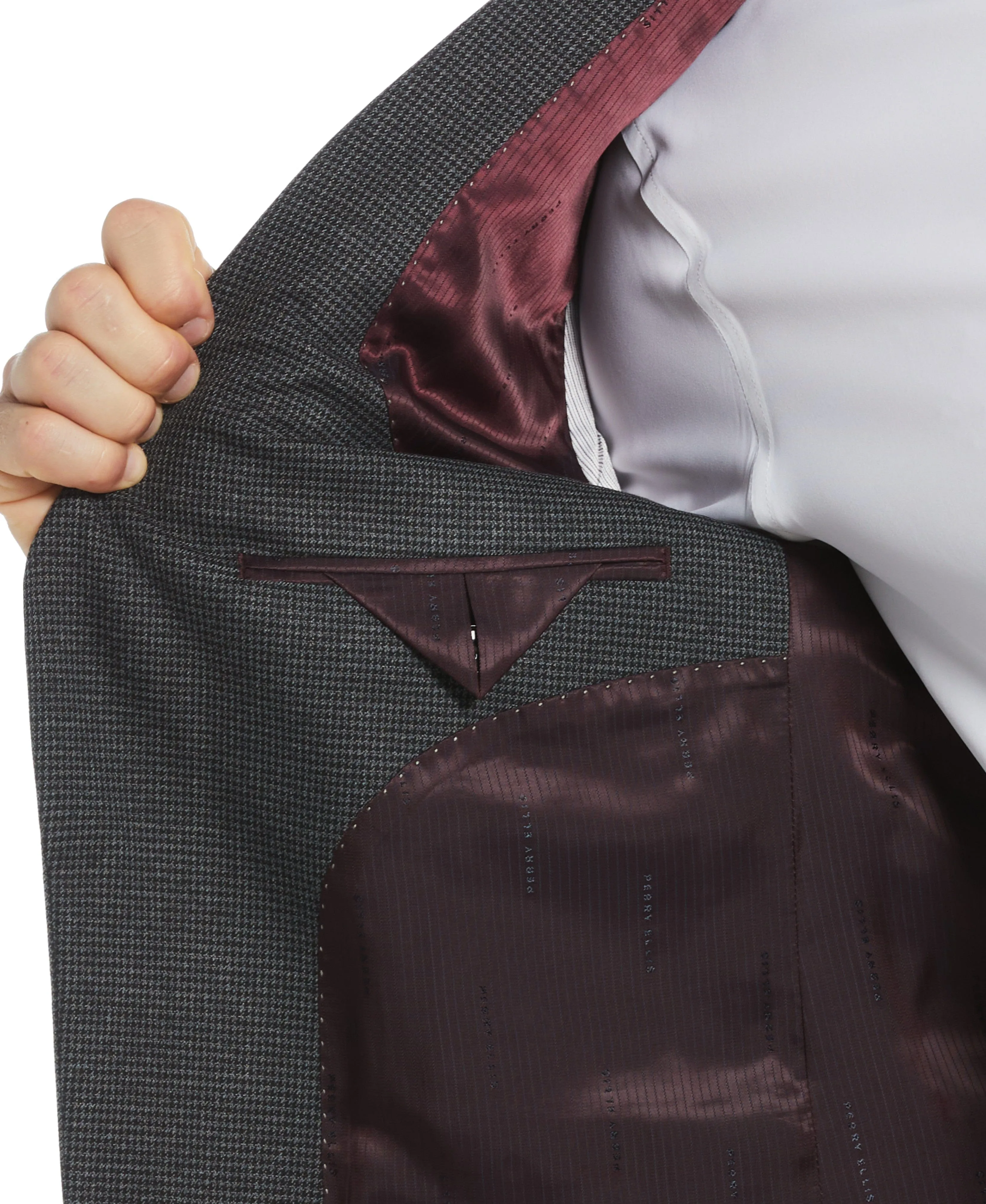 Slim Fit Notch Lapel Houndstooth Suit Jacket sold by Perry Ellis product image thumbnail 4