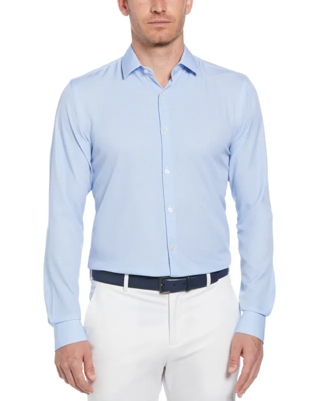 Total Stretch Micro Check Print Shirt sold by Perry Ellis