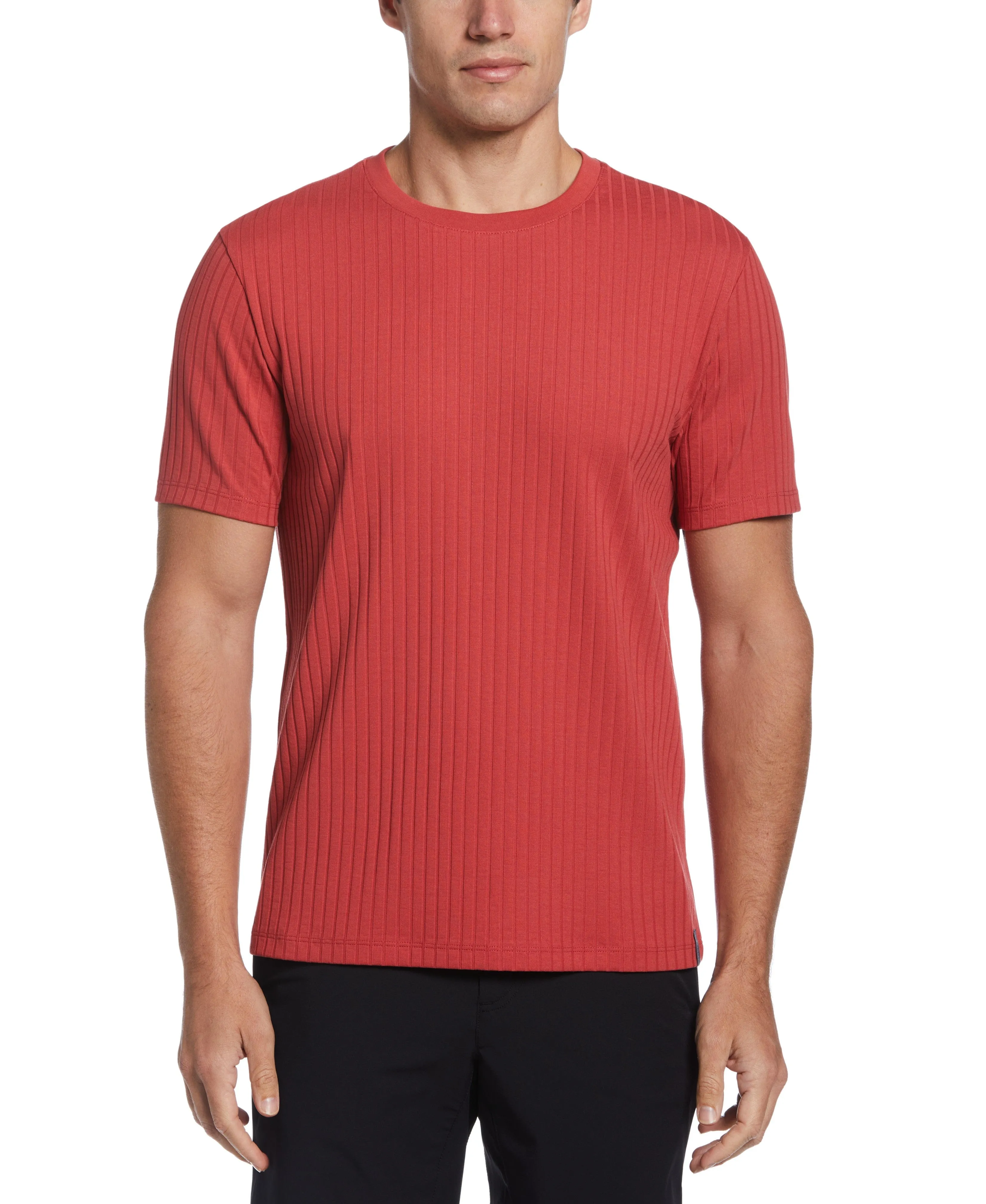 Rib Knit Crew Neck Tee sold by Perry Ellis