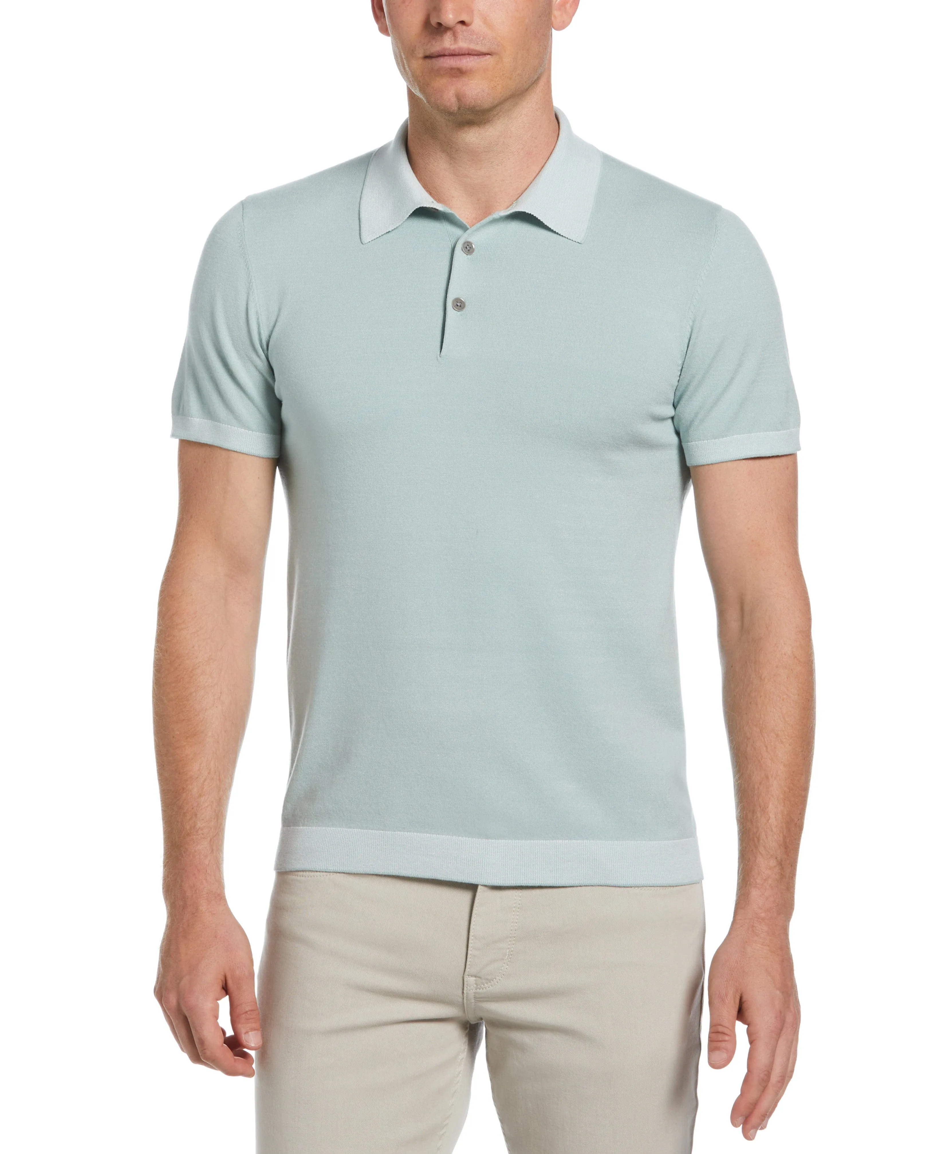 Tech Knit Contrast Sweater Polo sold by Perry Ellis