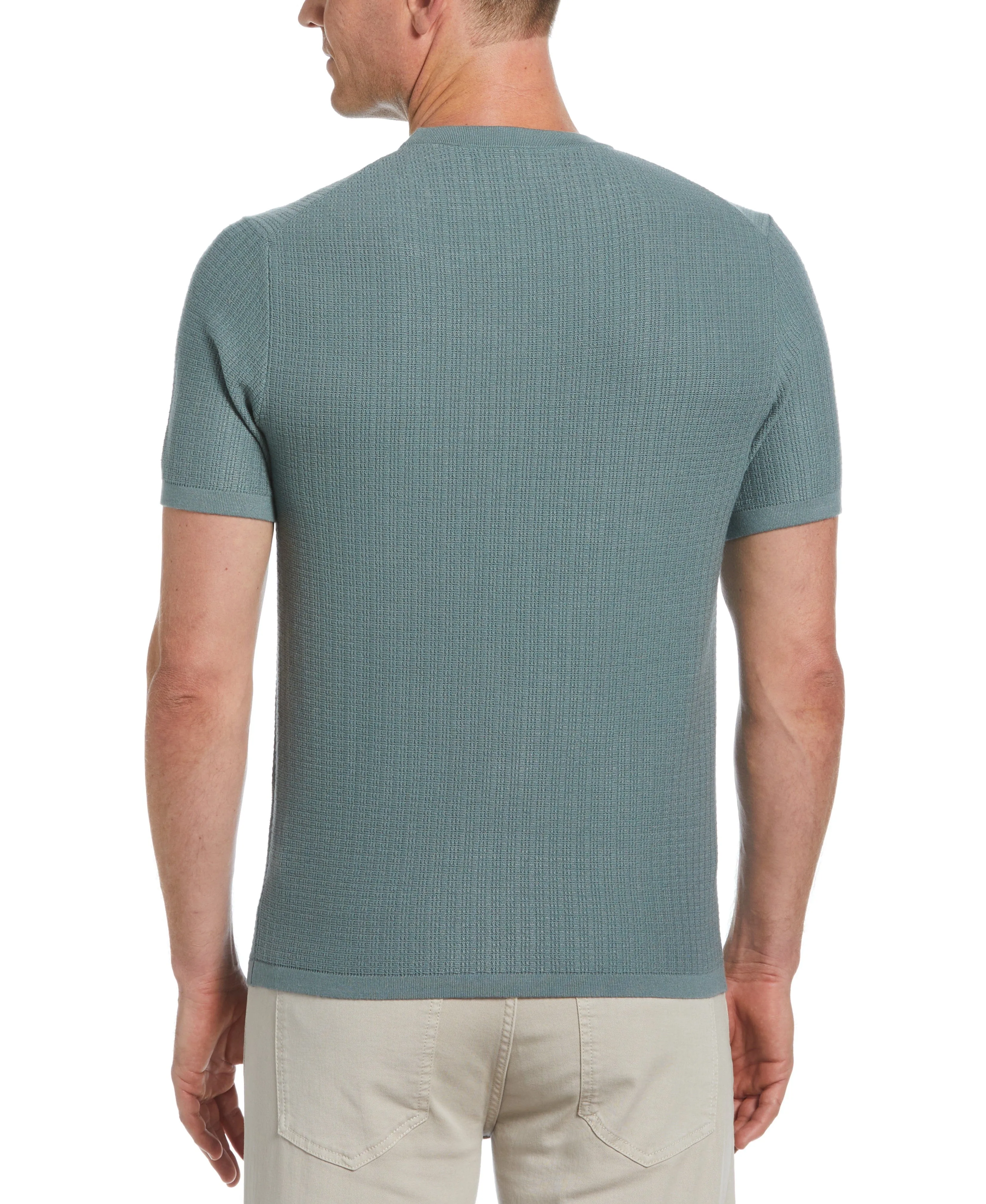 Tech Knit Vertical Ribbed Sweater Tee sold by Perry Ellis product image thumbnail 2