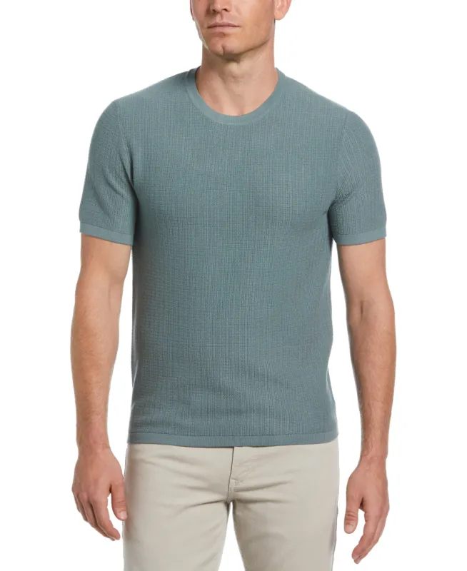 Tech Knit Vertical Ribbed Sweater Tee sold by Perry Ellis