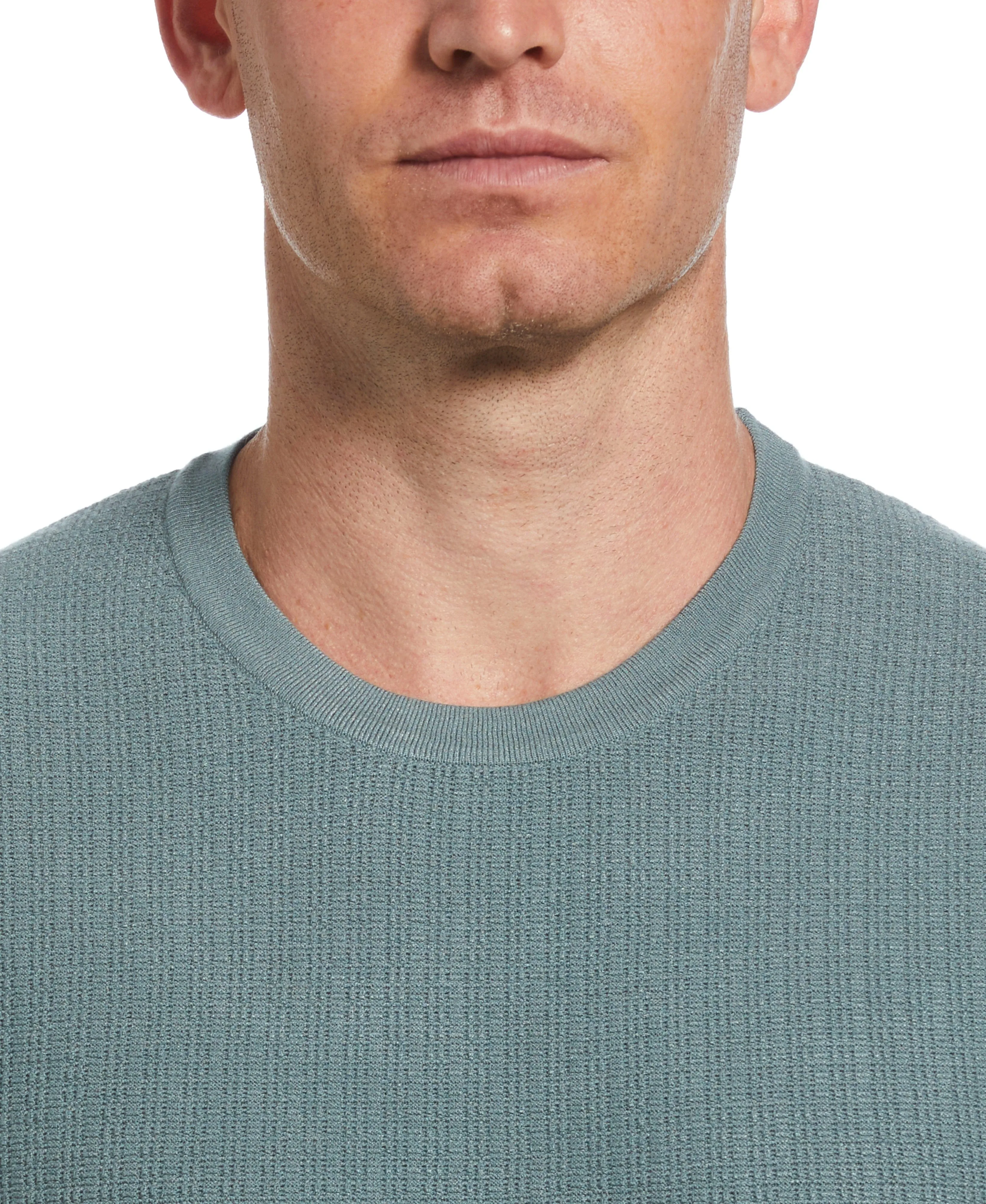 Tech Knit Vertical Ribbed Sweater Tee sold by Perry Ellis product image thumbnail 3