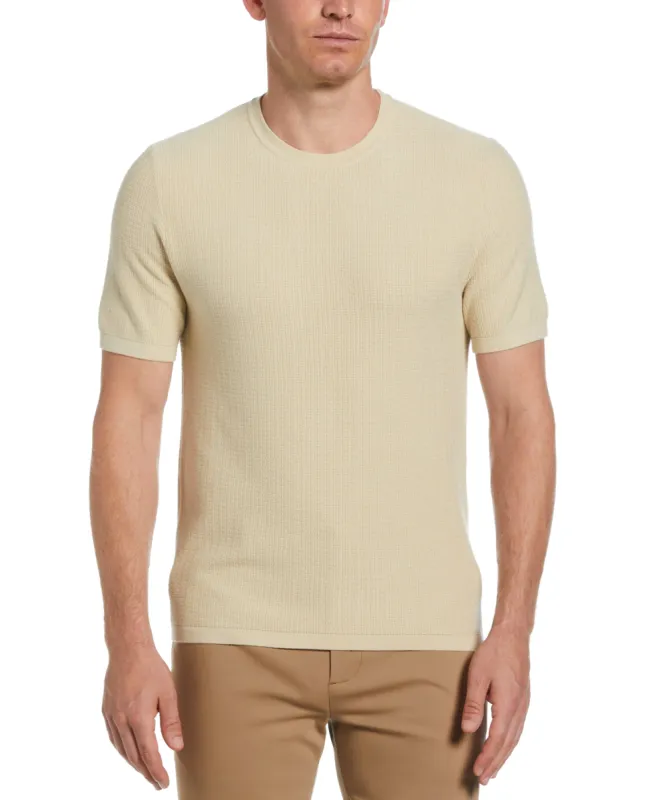 Tech Knit Vertical Ribbed Sweater Tee sold by Perry Ellis