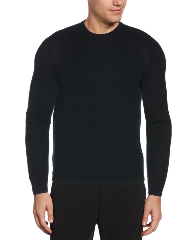 Textured Merino Wool Blend Crew Neck Sweater sold by Perry Ellis