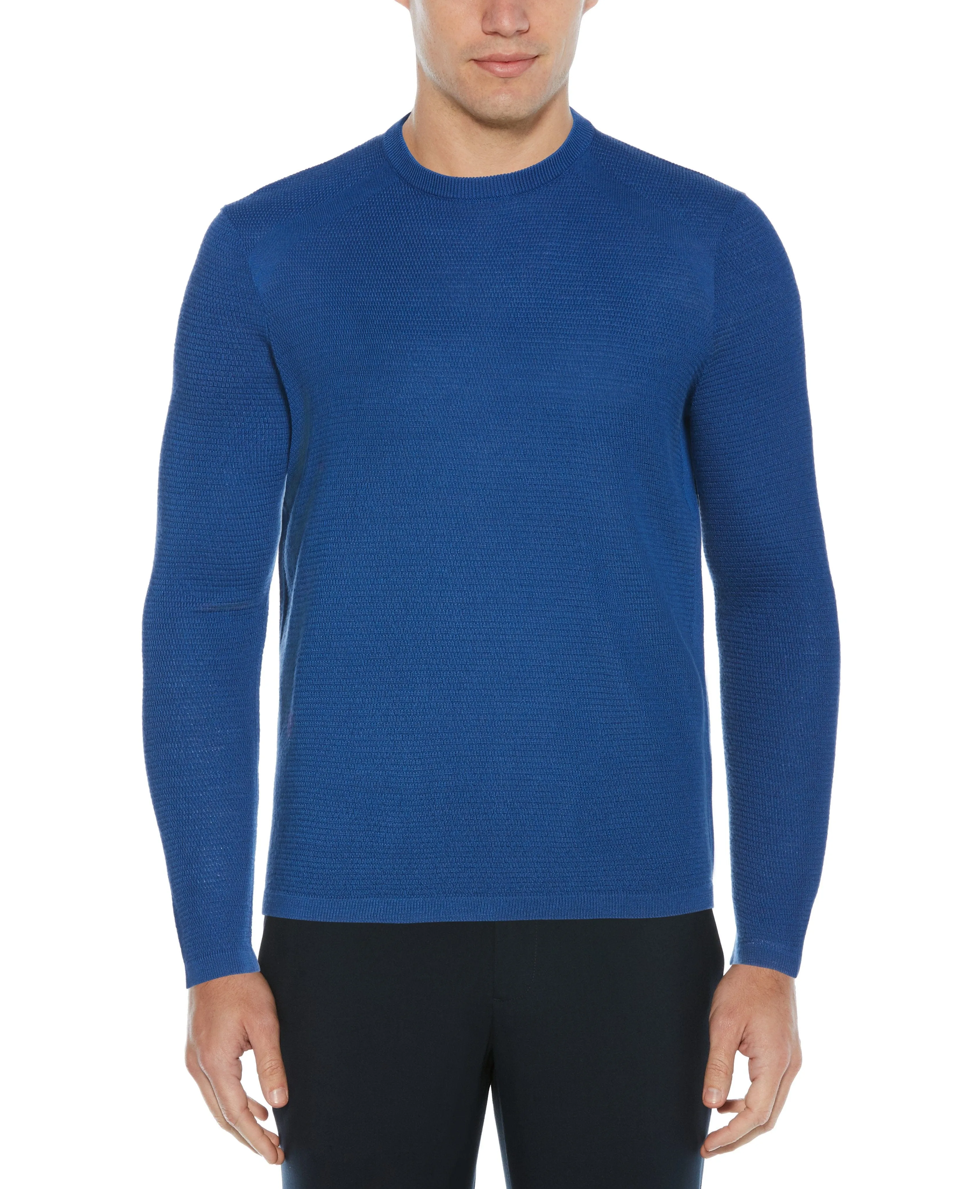 Textured Merino Wool Blend Crew Neck Sweater sold by Perry Ellis