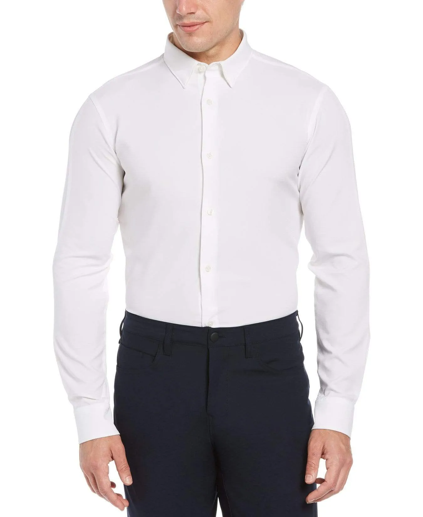 Big & Tall Slim Fit Crosshatch Stretch Shirt sold by Perry Ellis