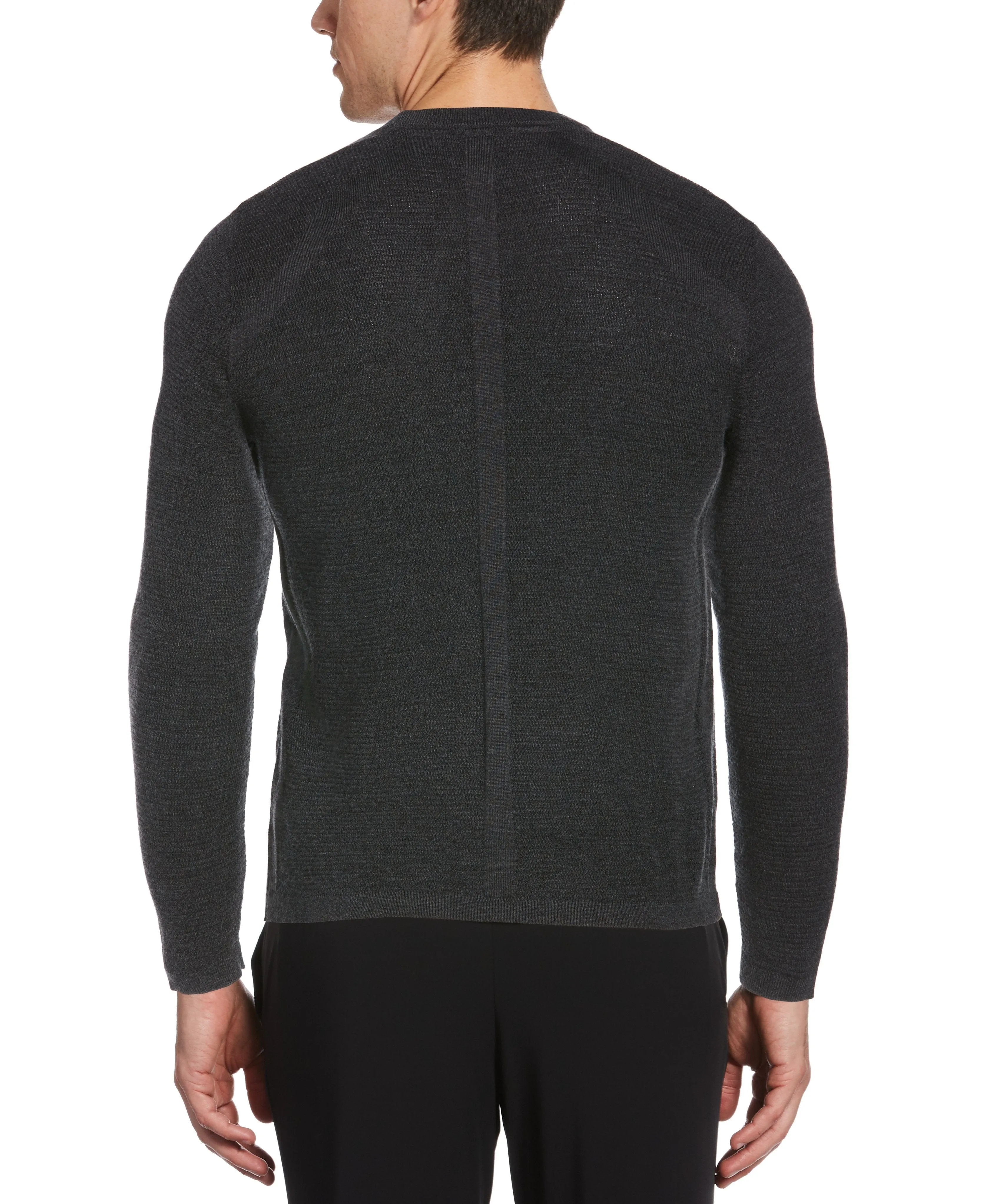 Textured Merino Wool Blend Crew Neck Sweater sold by Perry Ellis product image thumbnail 2