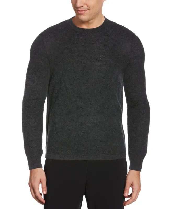 Textured Merino Wool Blend Crew Neck Sweater sold by Perry Ellis