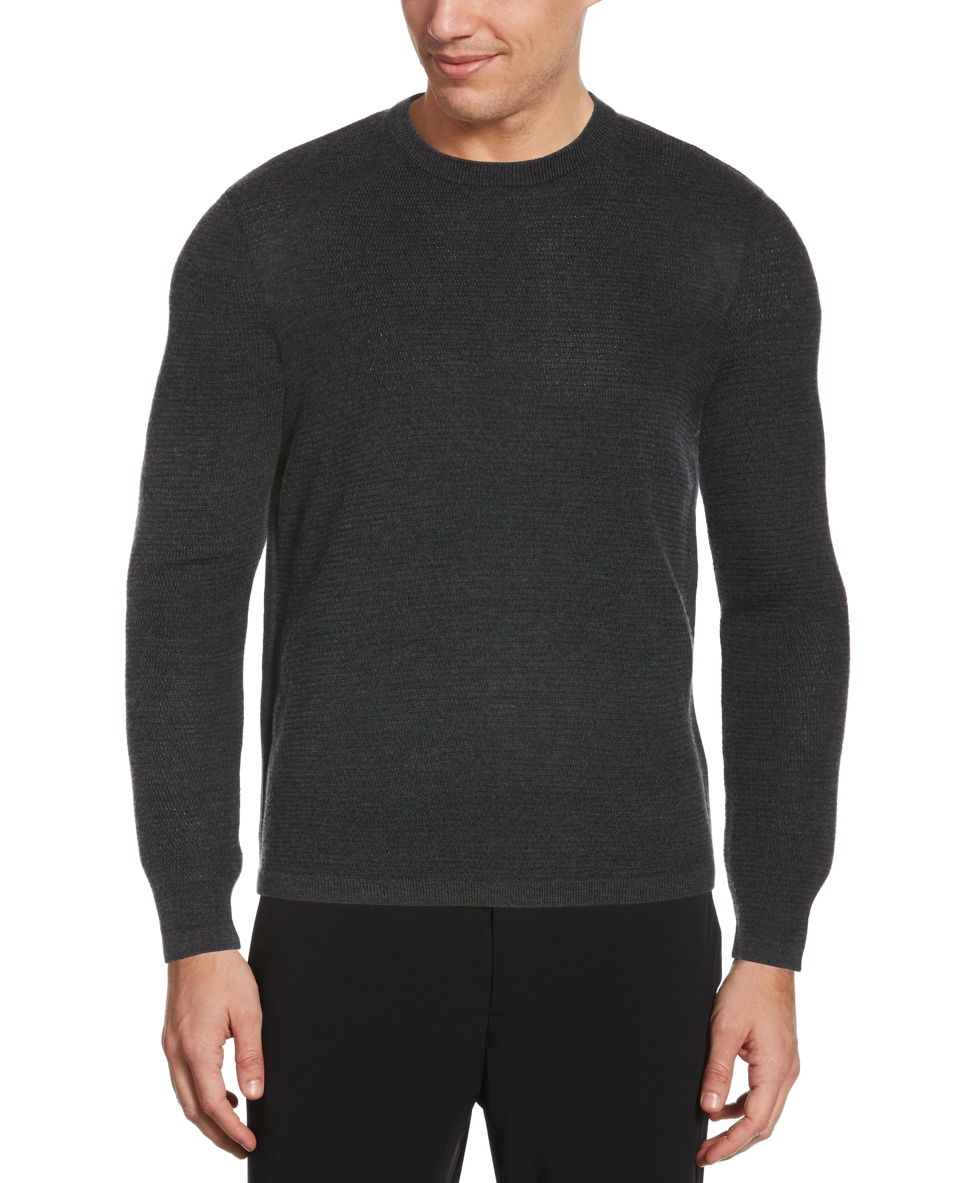 Textured Merino Wool Blend Crew Neck Sweater sold by Perry Ellis