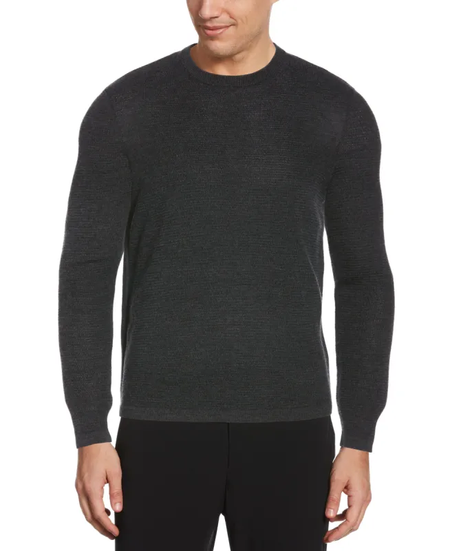 Textured Merino Wool Blend Crew Neck Sweater sold by Perry Ellis