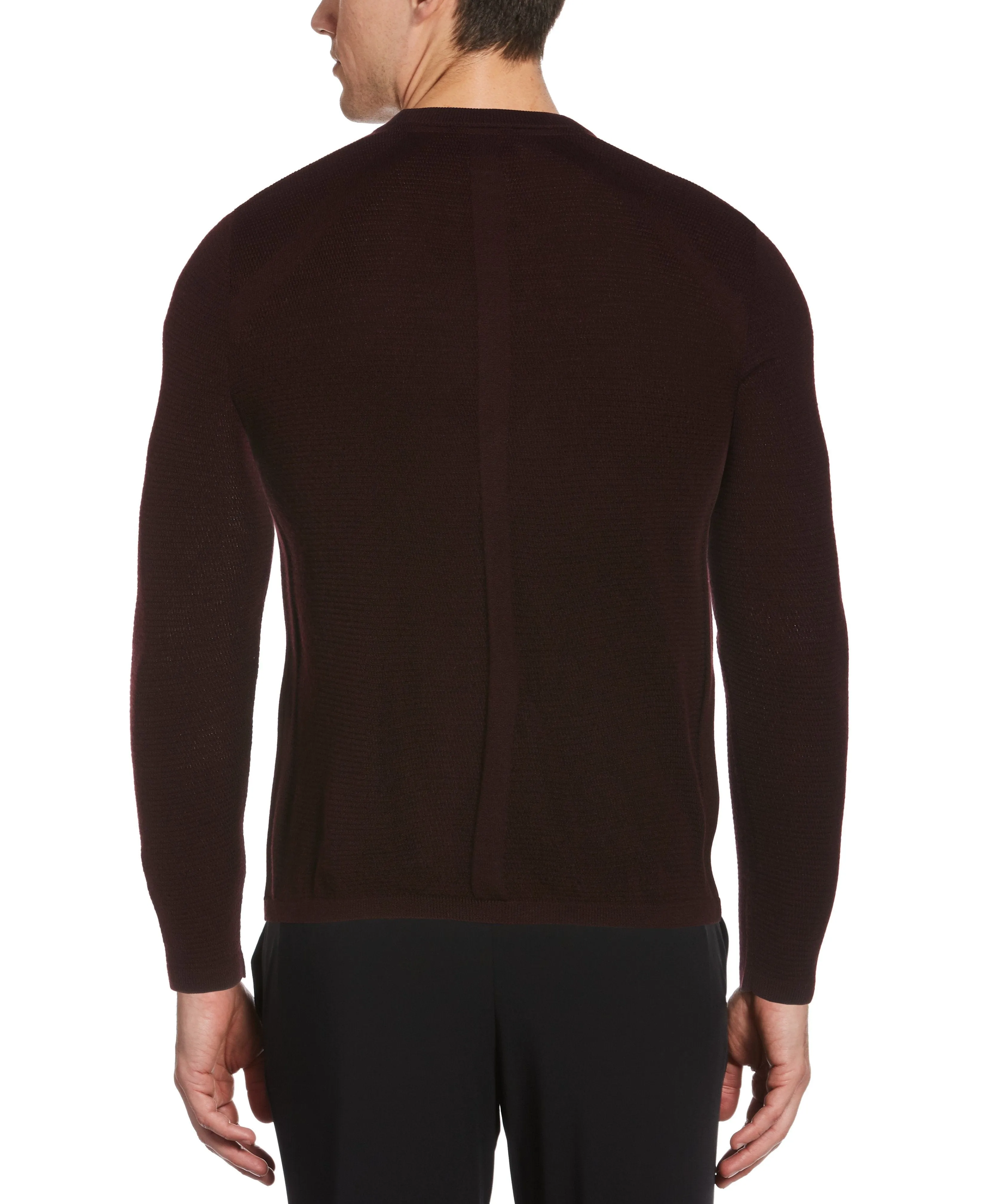 Textured Merino Wool Blend Crew Neck Sweater sold by Perry Ellis product image thumbnail 2