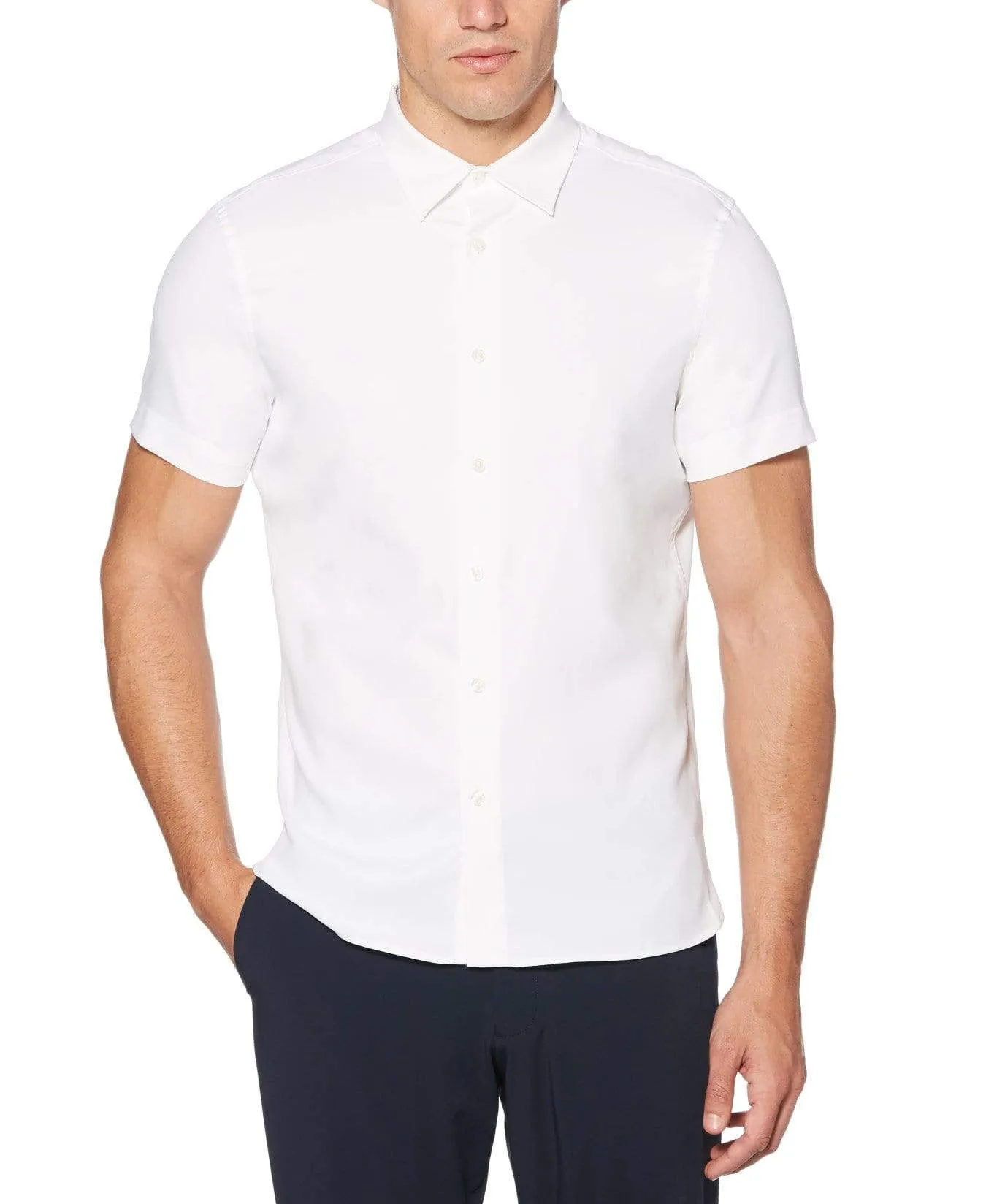 Total Stretch Slim Fit Solid Shirt sold by Perry Ellis