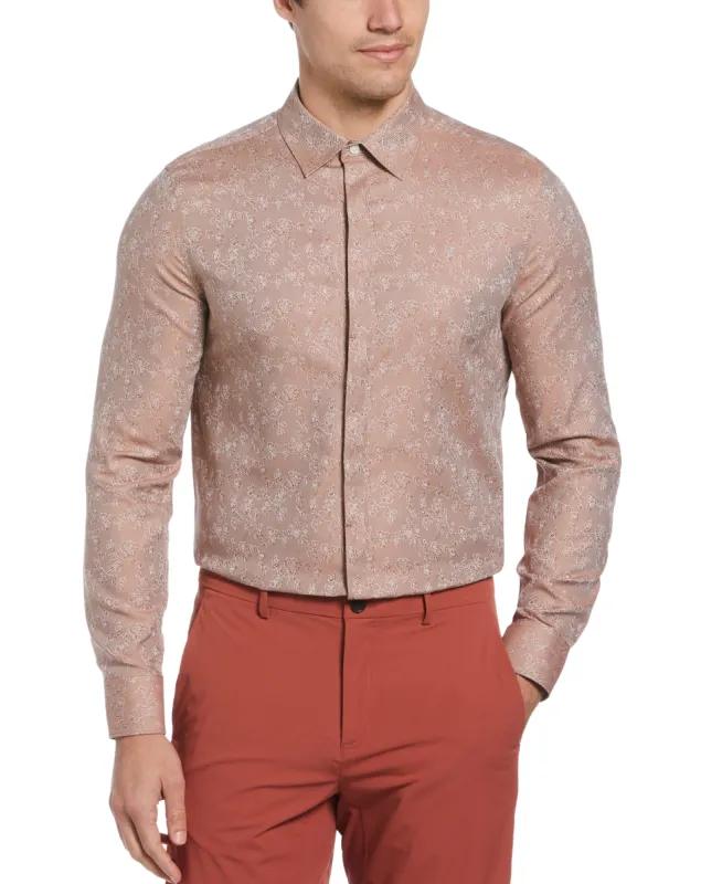 Slim Fit Jacquard Floral Print Shirt sold by Perry Ellis