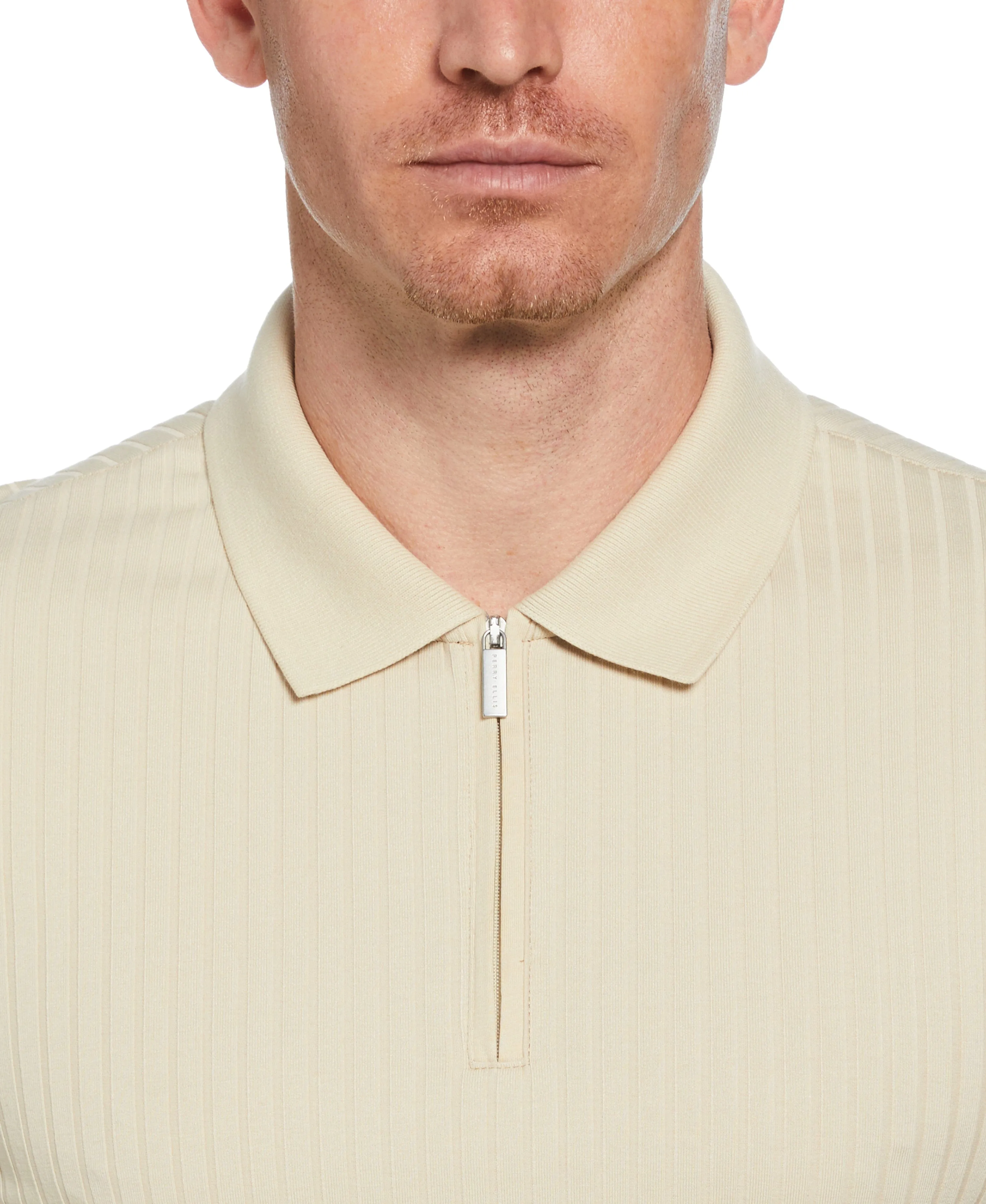 Quarter Zip Ribbed Polo sold by Perry Ellis product image thumbnail 3