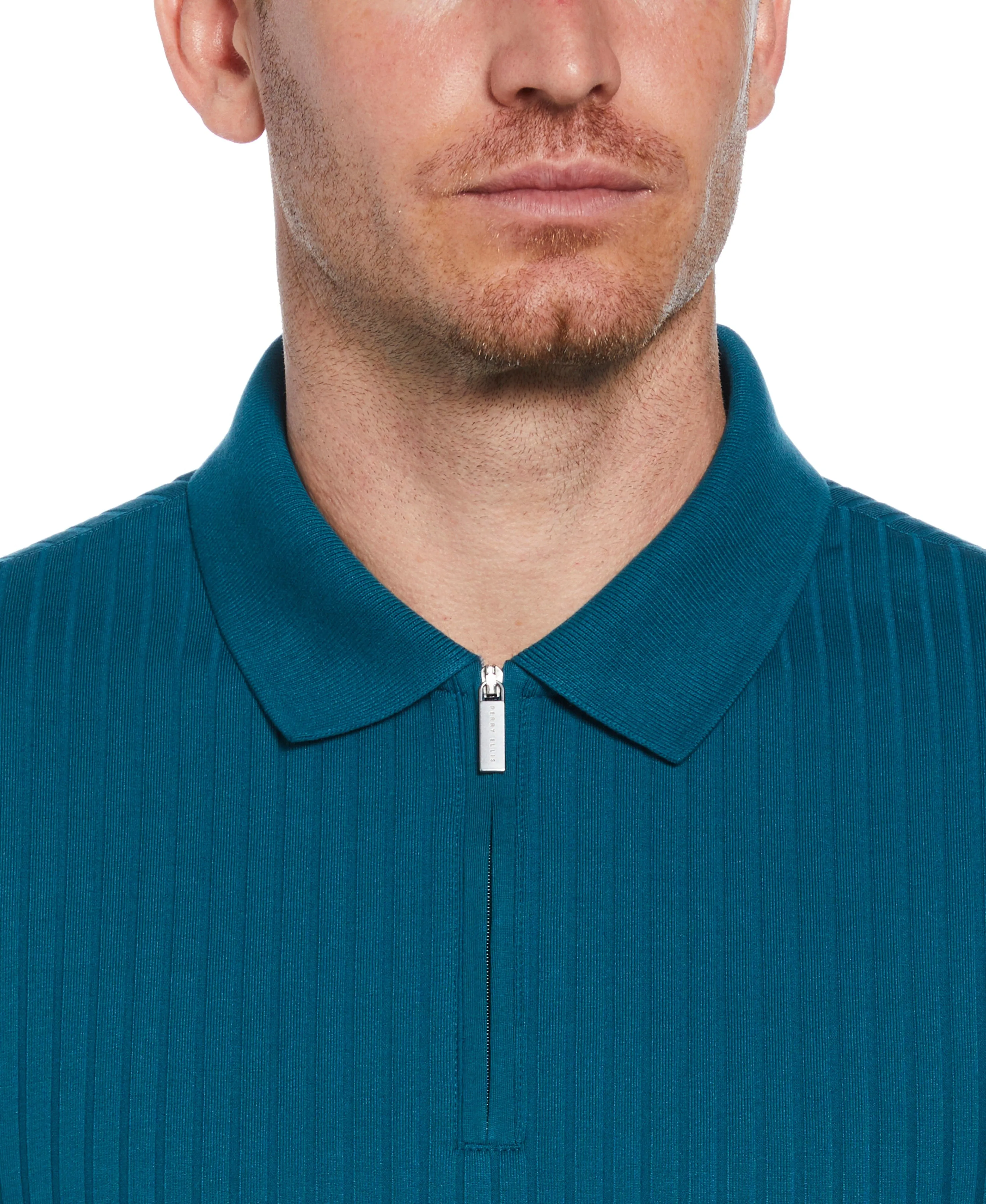 Quarter Zip Ribbed Polo sold by Perry Ellis product image thumbnail 3