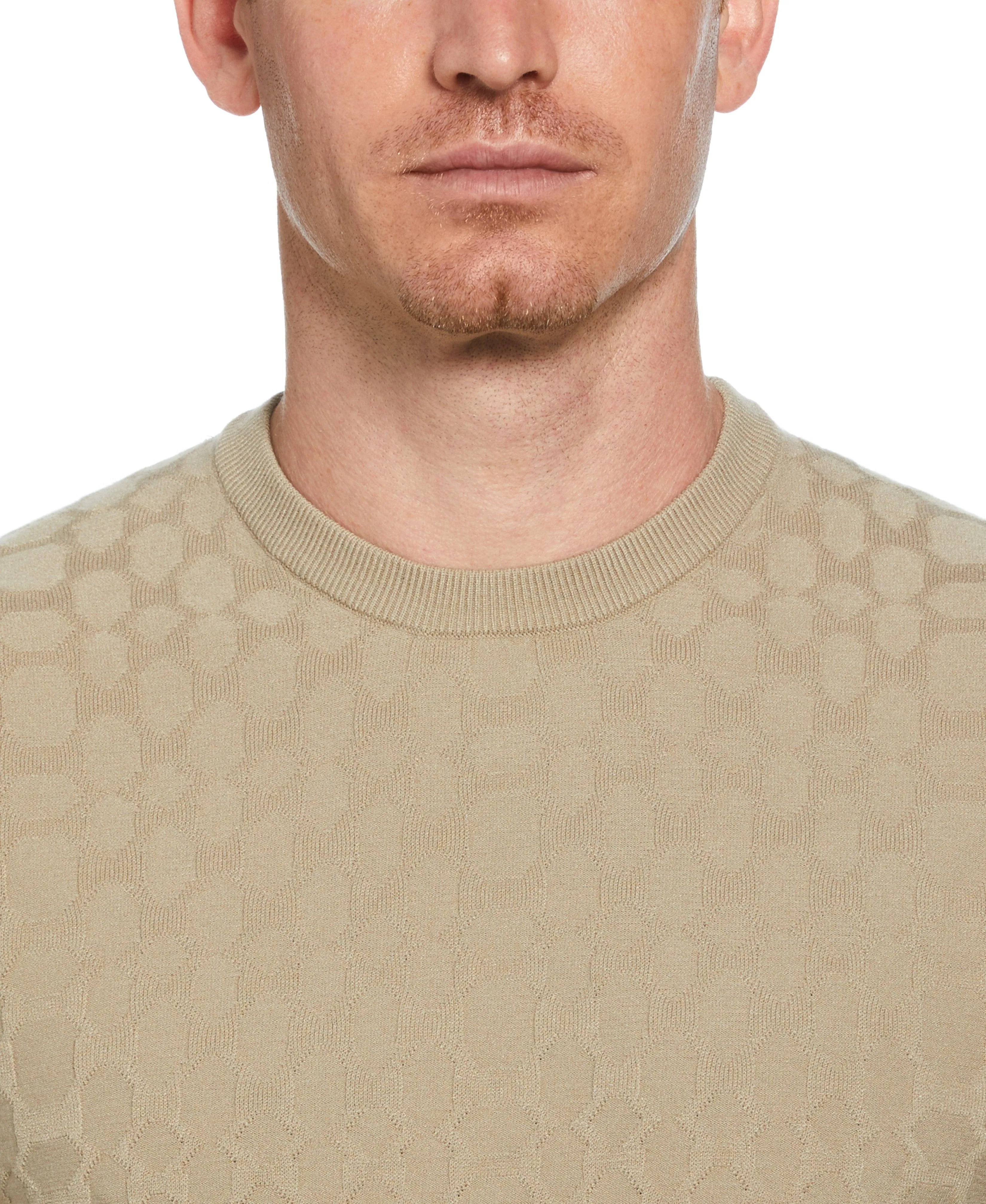 Tech Knit Geo Print Crew Neck Sweater sold by Perry Ellis product image thumbnail 3