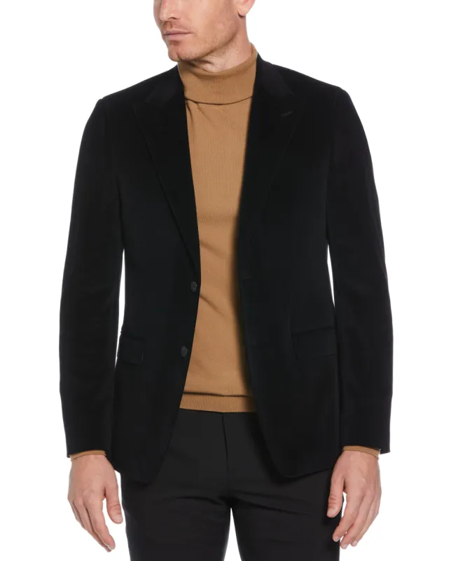 Skinny Fit Peak Lapel Velvet Sport Coat sold by Perry Ellis