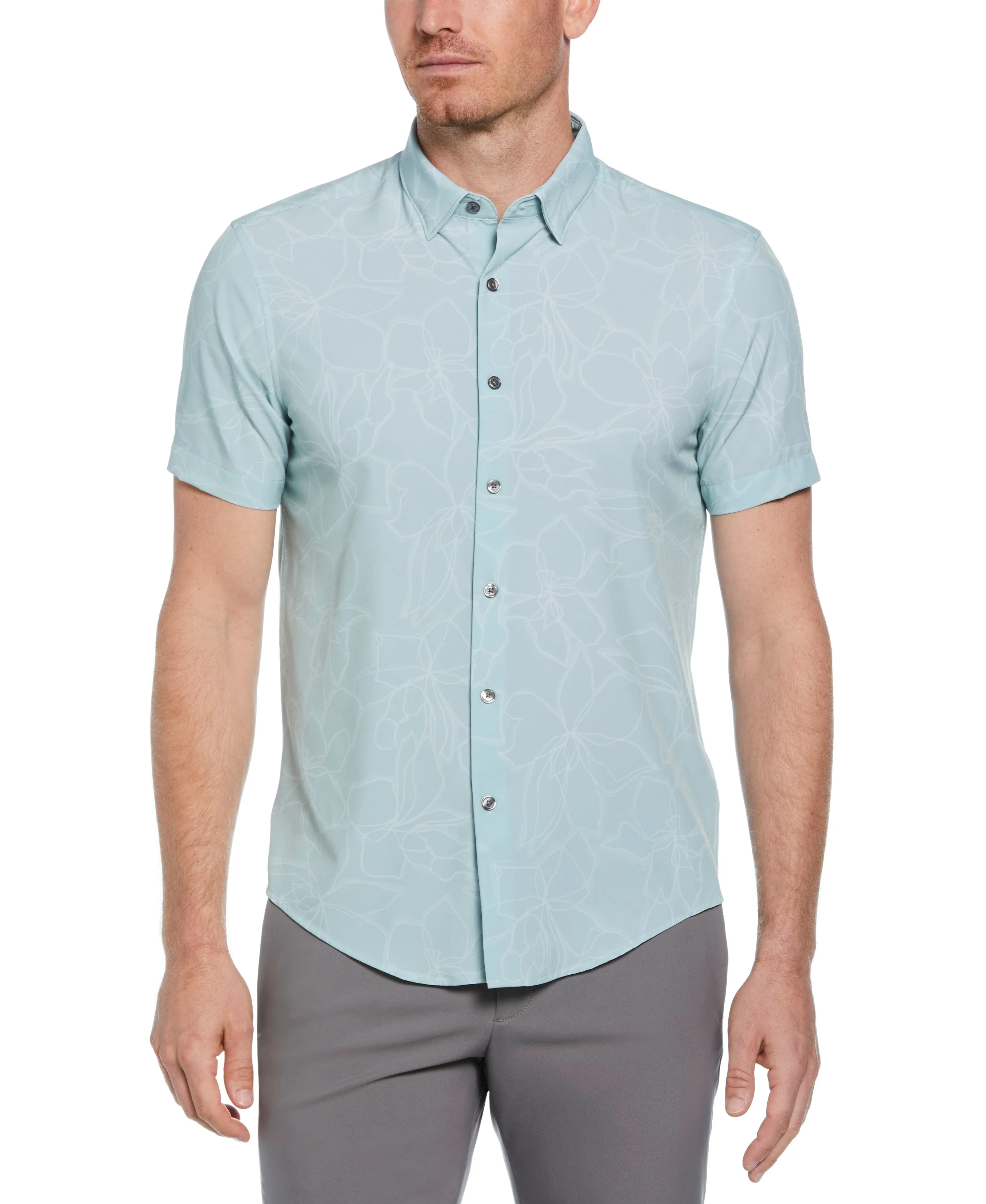 Slim Fit Total Stretch Floral Print Shirt sold by Perry Ellis