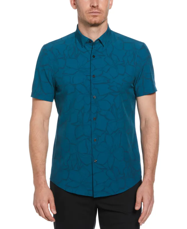 Slim Fit Total Stretch Floral Print Shirt sold by Perry Ellis