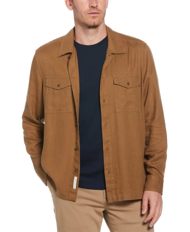 Slim Fit Solid Twill Button Down Shirt sold by Perry Ellis