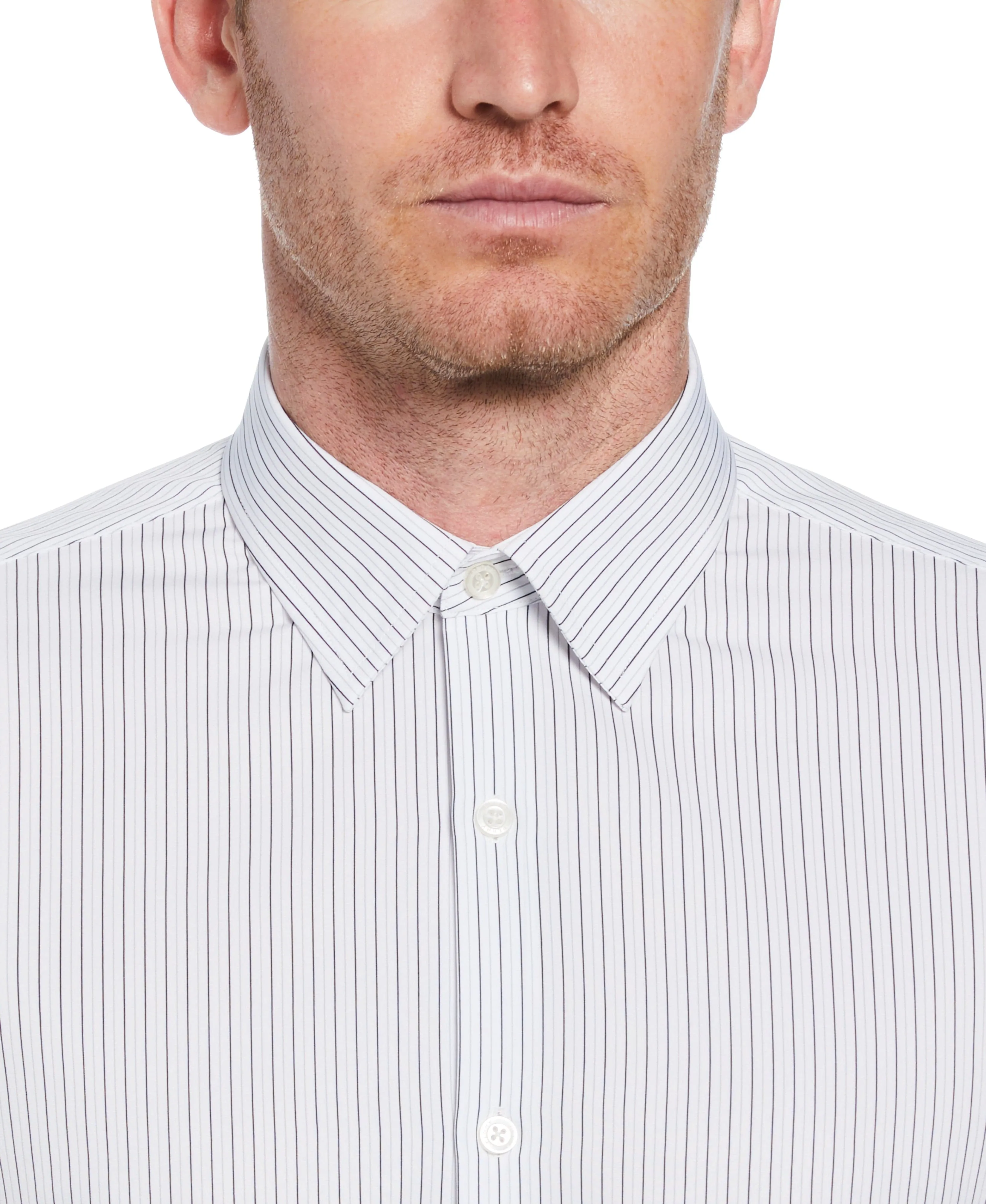 Total Stretch Bi-Color Pinstripe Shirt sold by Perry Ellis product image thumbnail 3