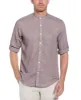Slim Fit Banded Collar Rolled Sleeve Shirt sold by Perry Ellis