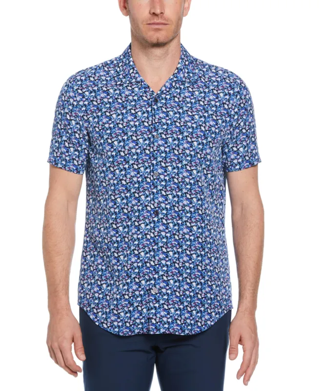 Total Stretch Mini Floral Print Shirt sold by Perry Ellis