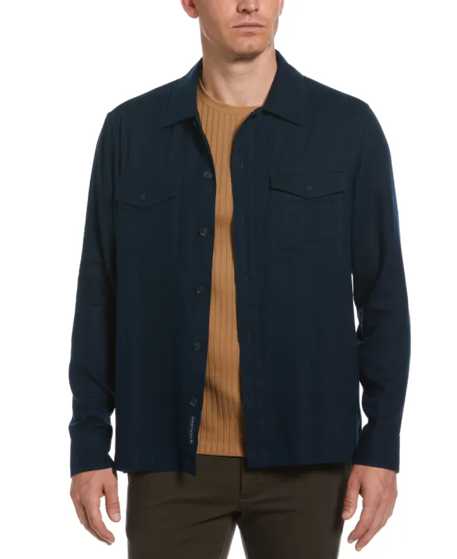 Slim Fit Solid Twill Button Down Shirt sold by Perry Ellis