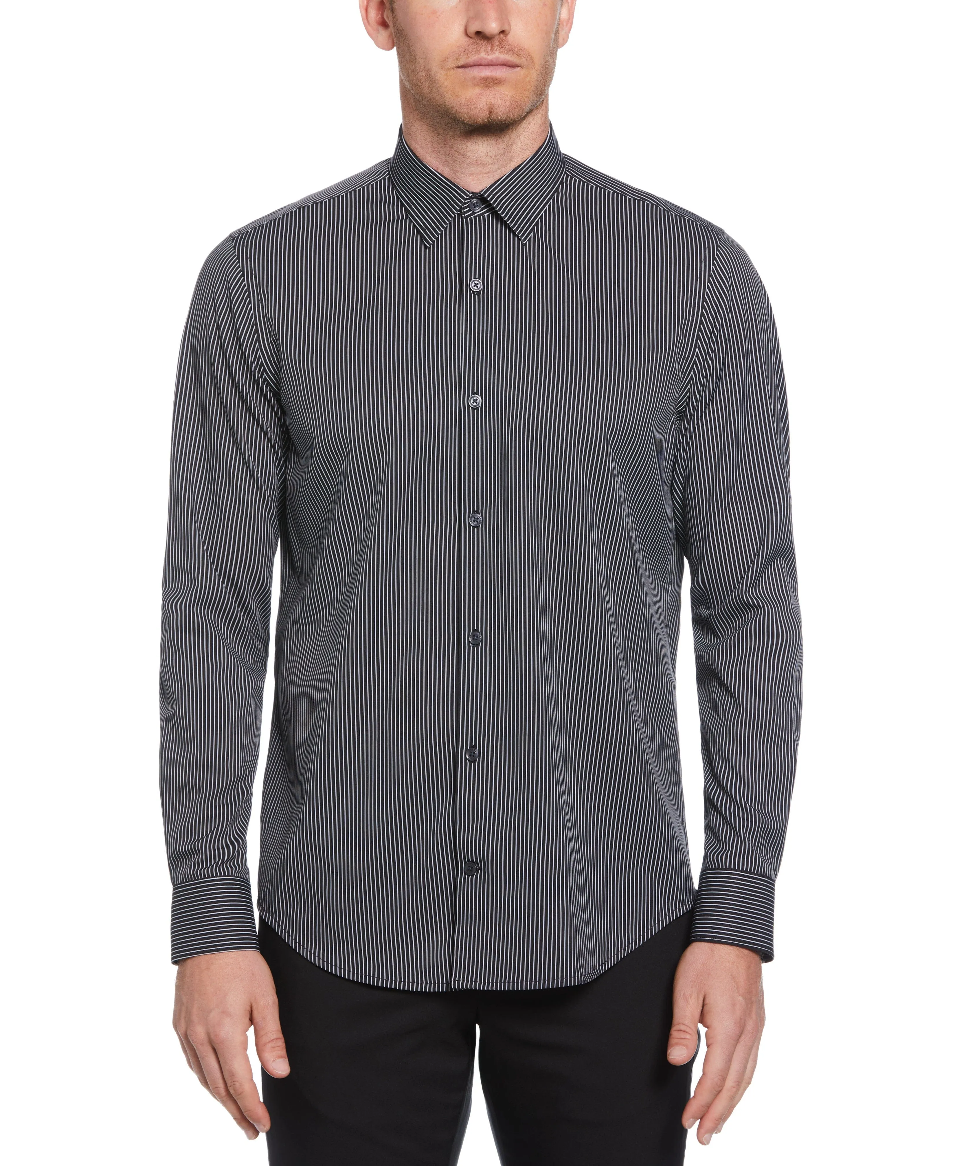 Total Stretch Pinstripe Shirt sold by Perry Ellis