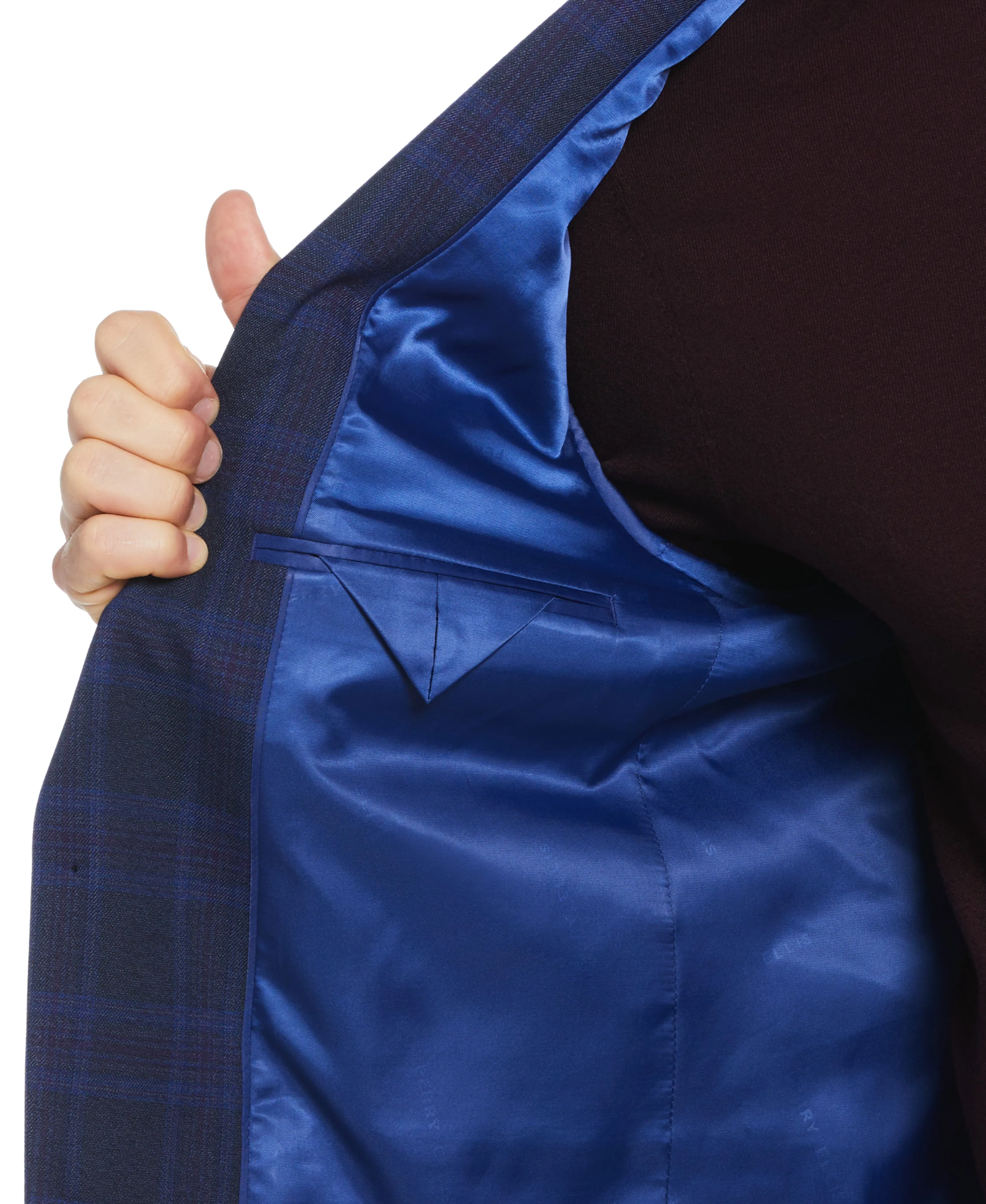 Slim Fit Notch Lapel Shadow Plaid Sport Coat sold by Perry Ellis product image thumbnail 4