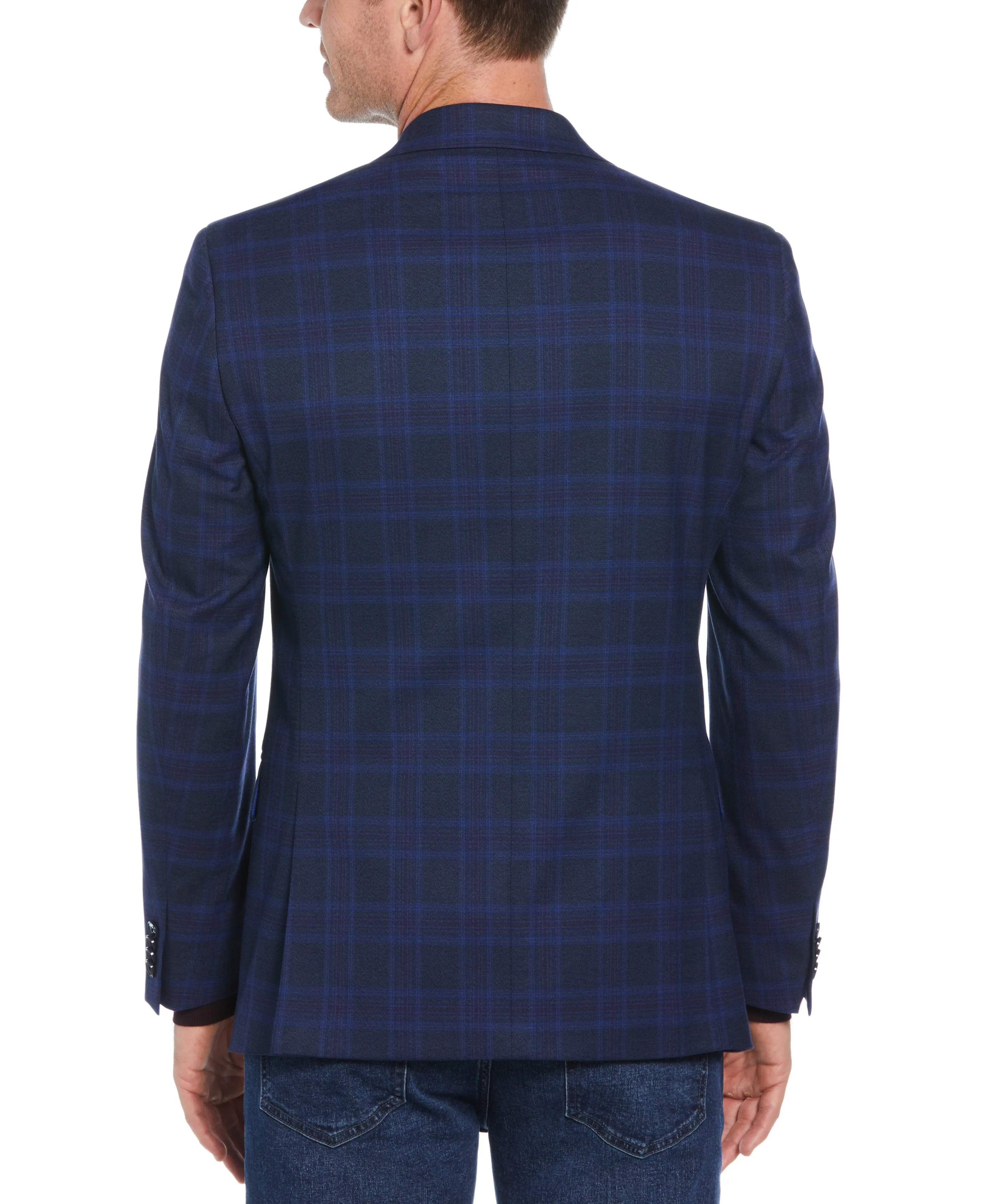 Slim Fit Notch Lapel Shadow Plaid Sport Coat sold by Perry Ellis product image thumbnail 2