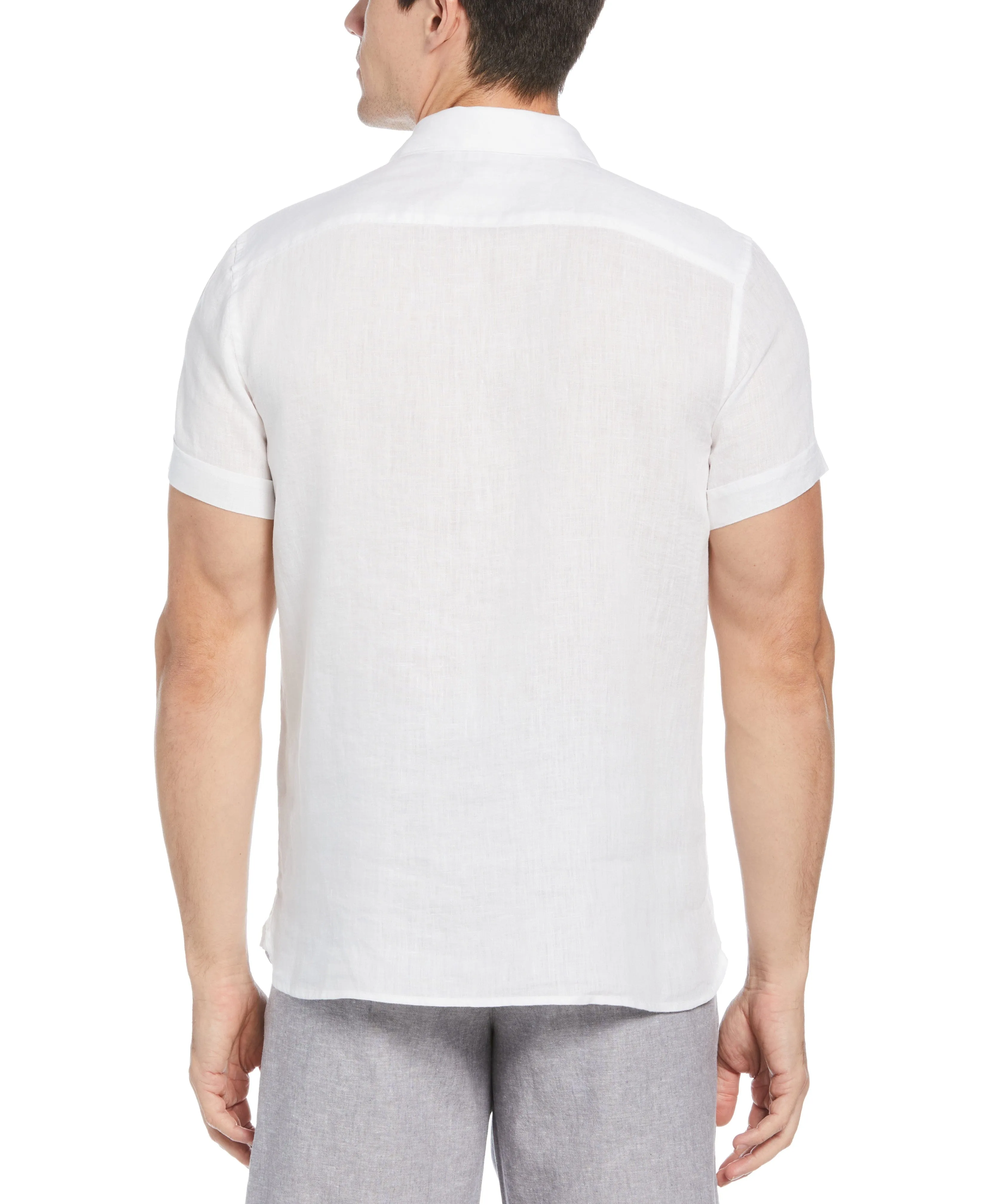 Untucked Solid Linen Shirt sold by Perry Ellis product image thumbnail 2