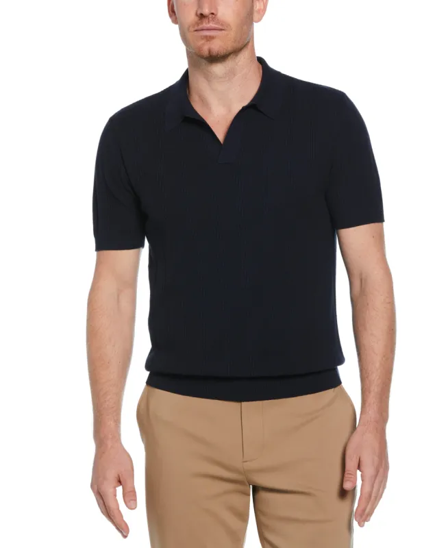Mesh Stripe Sweater Polo sold by Perry Ellis
