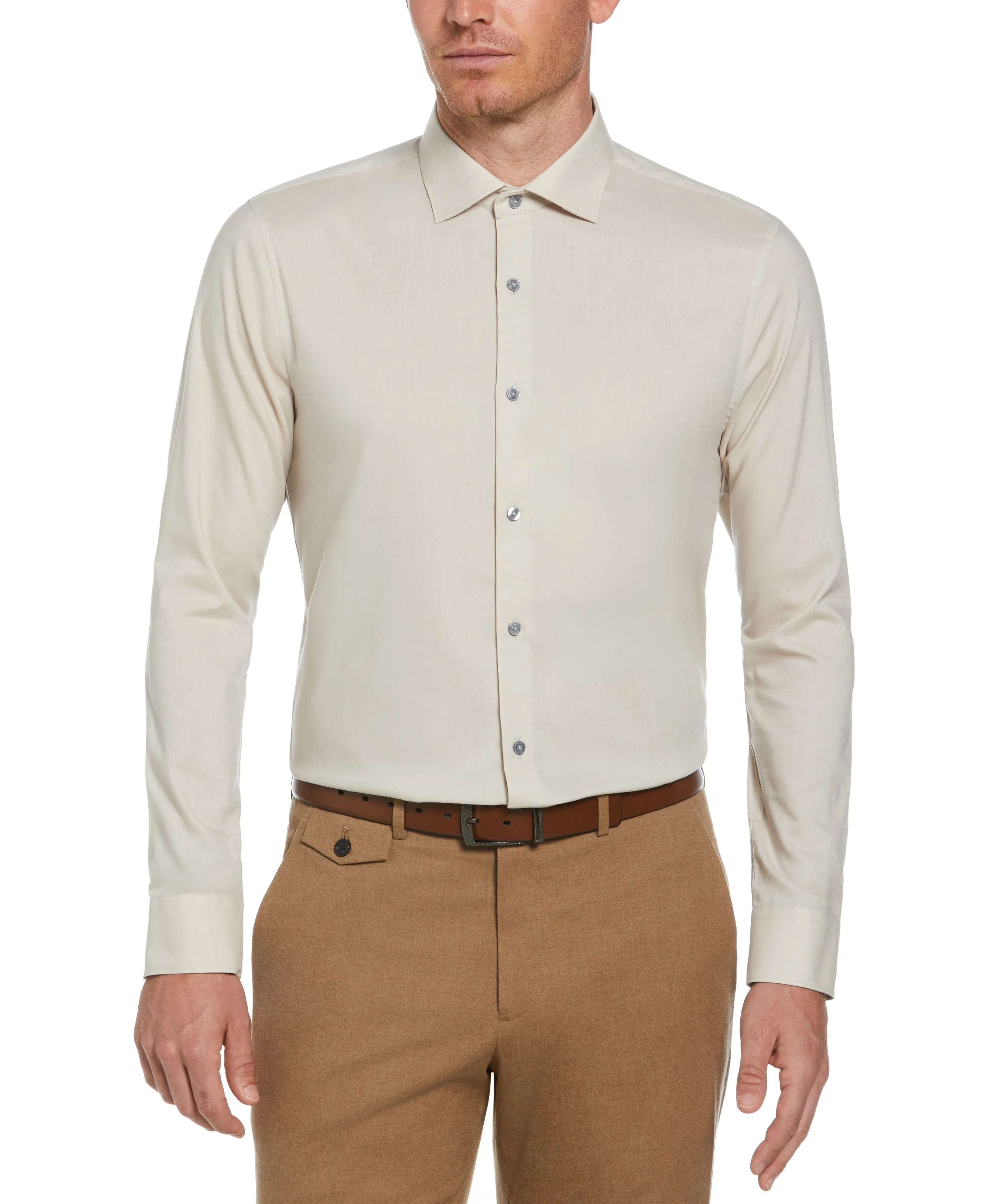 Slim Fit Luxe Button-Down TENCEL™ Twill Dress Shirt sold by Perry Ellis