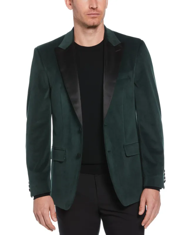 Slim Fit Velvet Peak Lapel Sport Coat sold by Perry Ellis