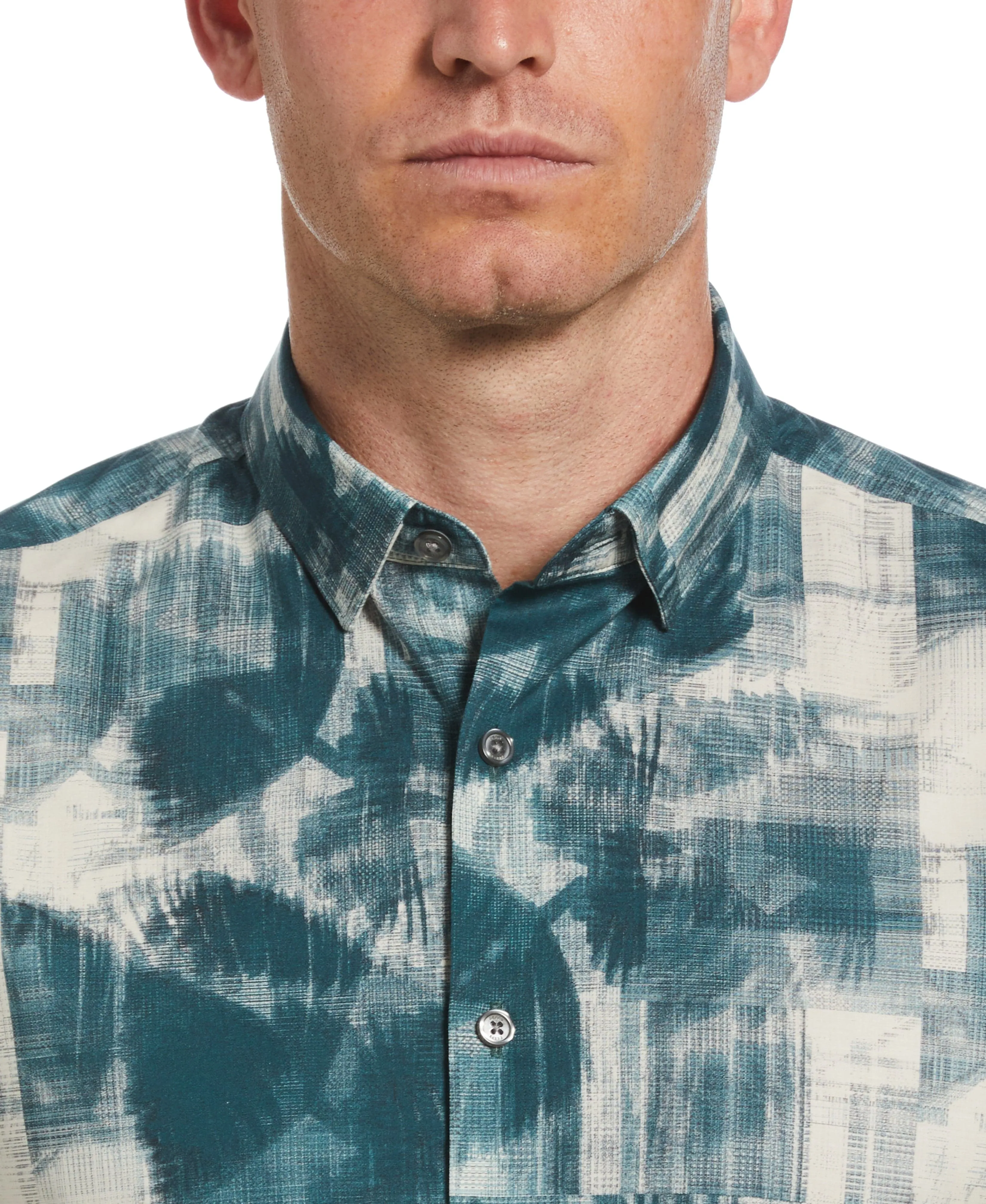Tua X Perry Ellis Collaboration Palm Print Textured Shirt sold by Perry Ellis product image thumbnail 3