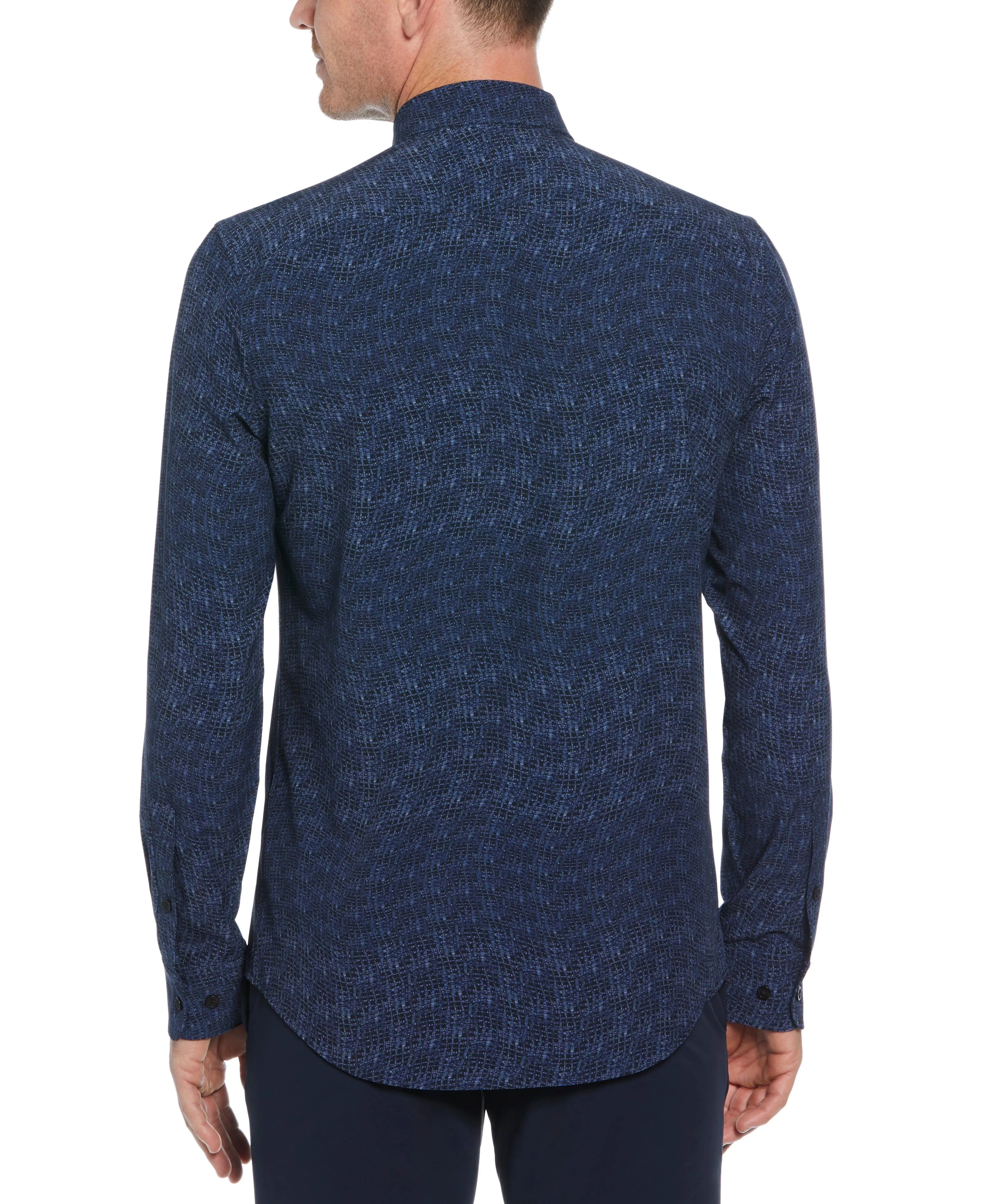Tua X Perry Ellis Collaboration Textured Wavy Print Shirt sold by Perry Ellis product image thumbnail 2