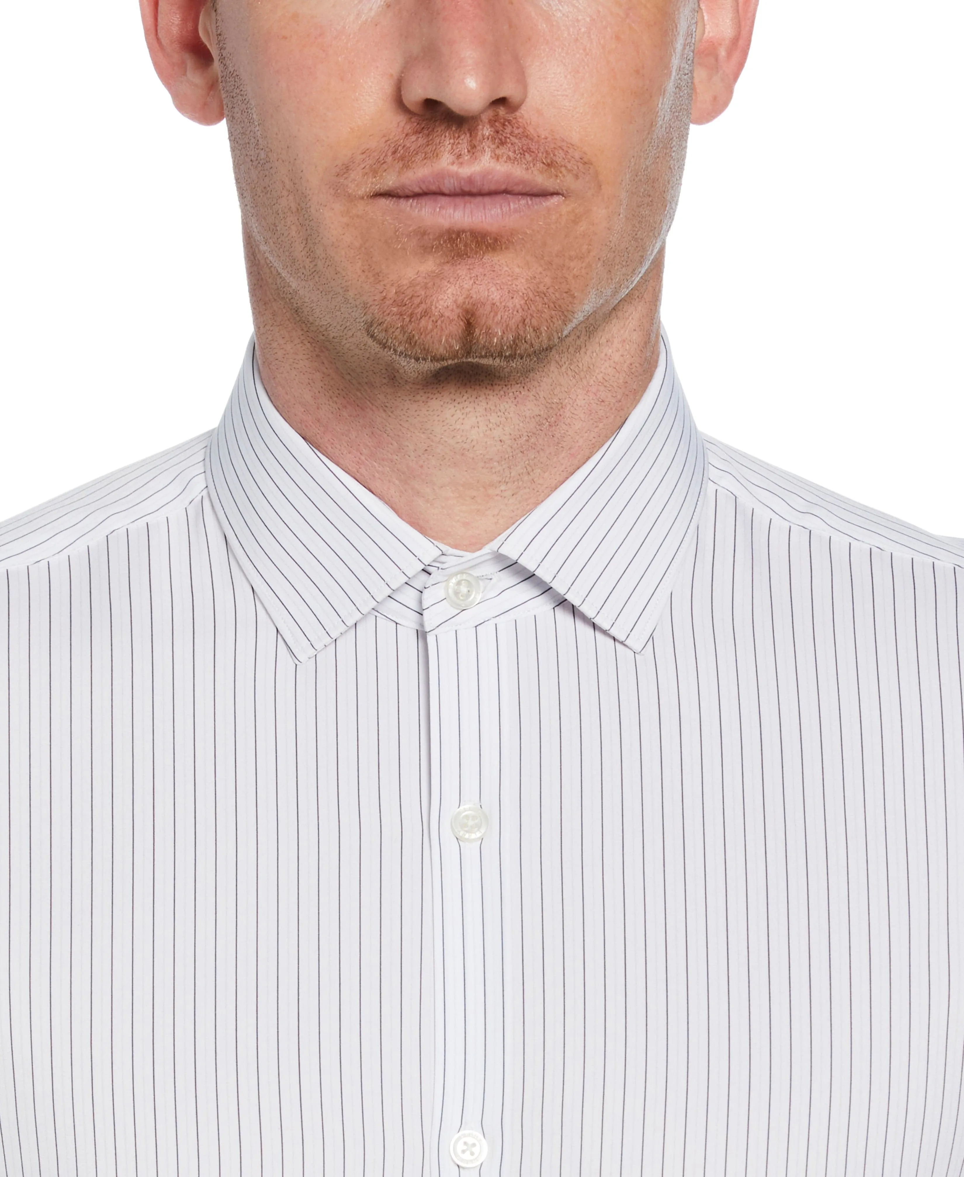 Slim Fit Button-Down Stretch Stripe Dress Shirt sold by Perry Ellis product image thumbnail 3