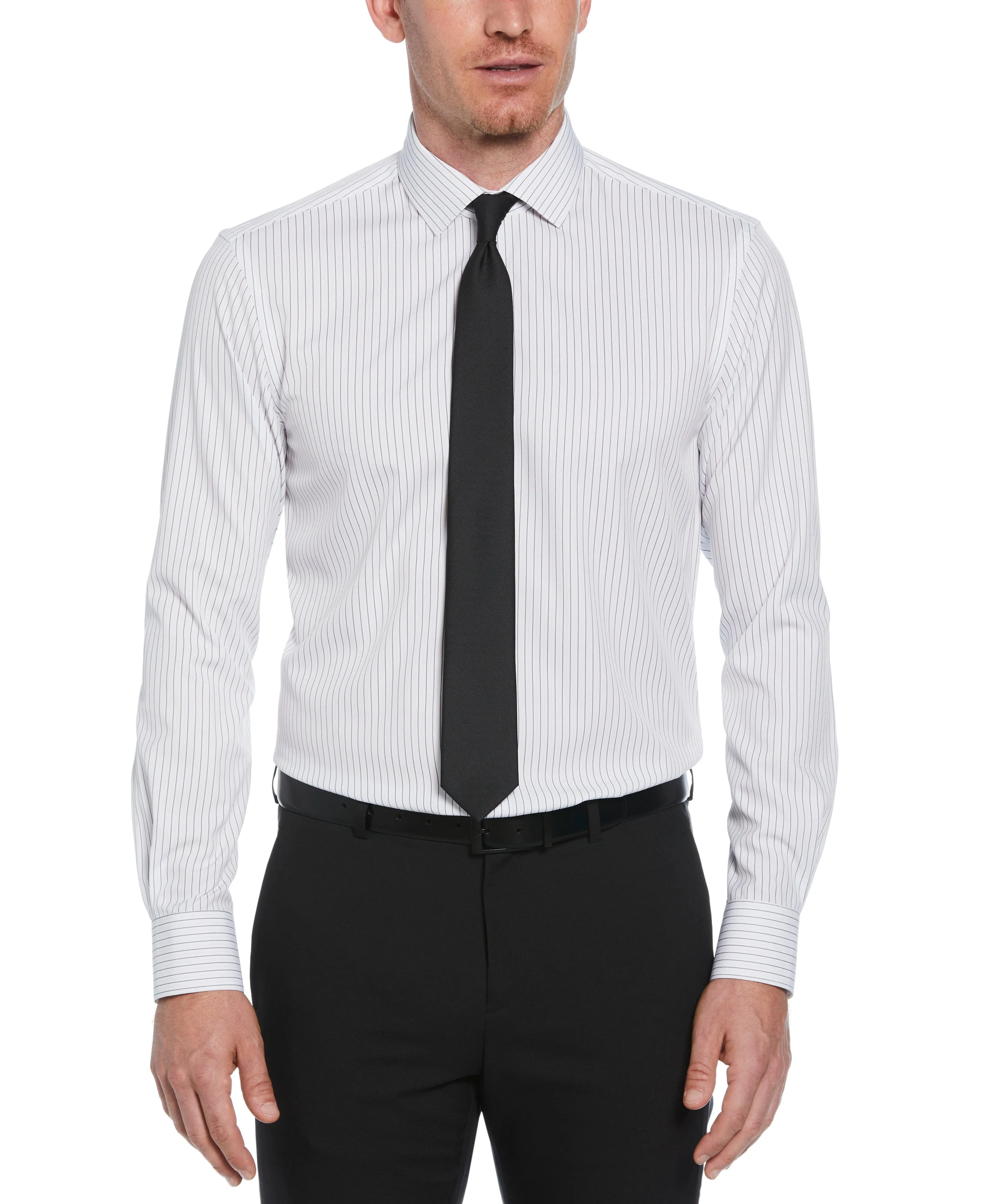 Slim Fit Button-Down Stretch Stripe Dress Shirt sold by Perry Ellis