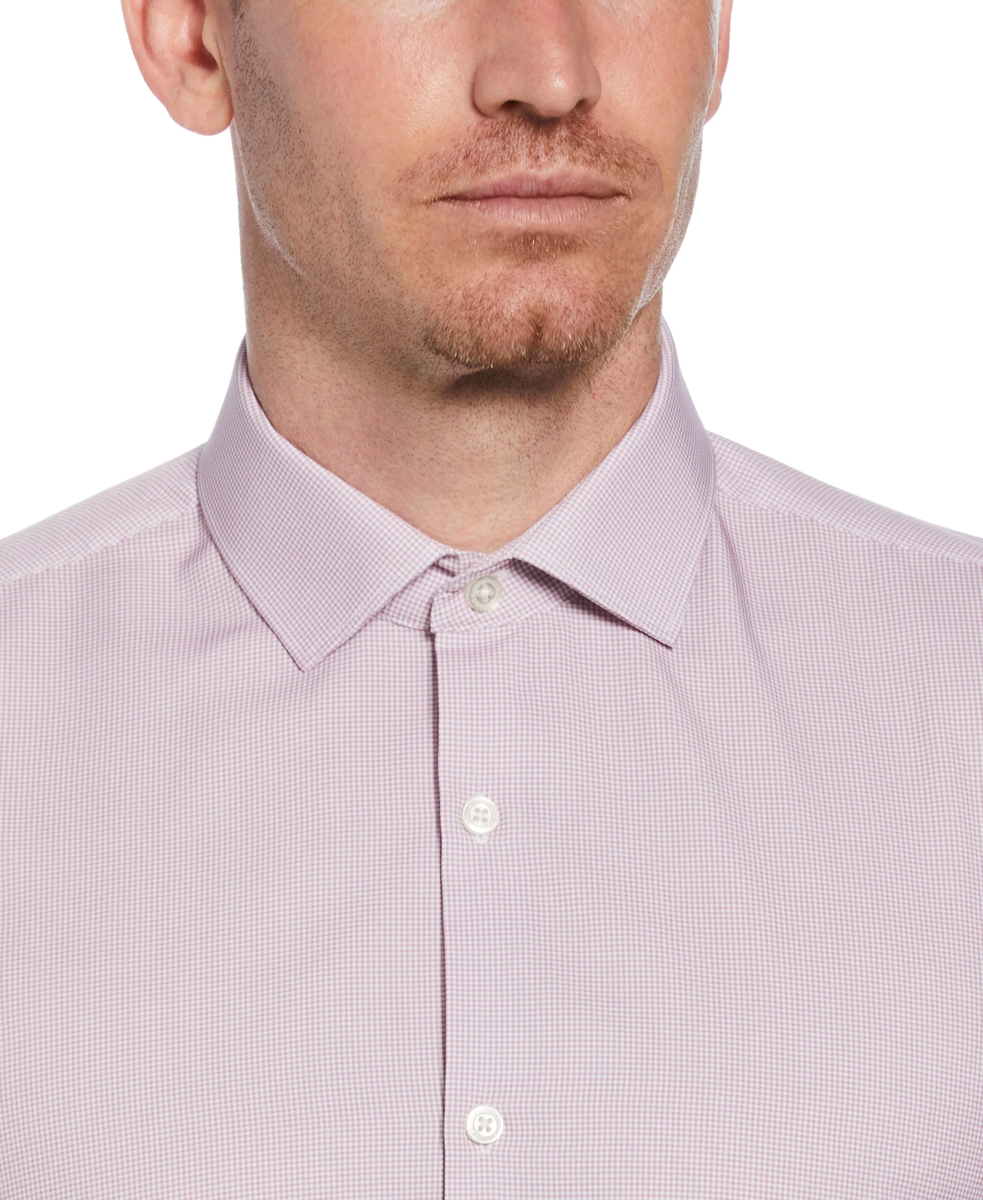Slim Fit Button-Down Stretch Gingham Dress Shirt sold by Perry Ellis product image thumbnail 3