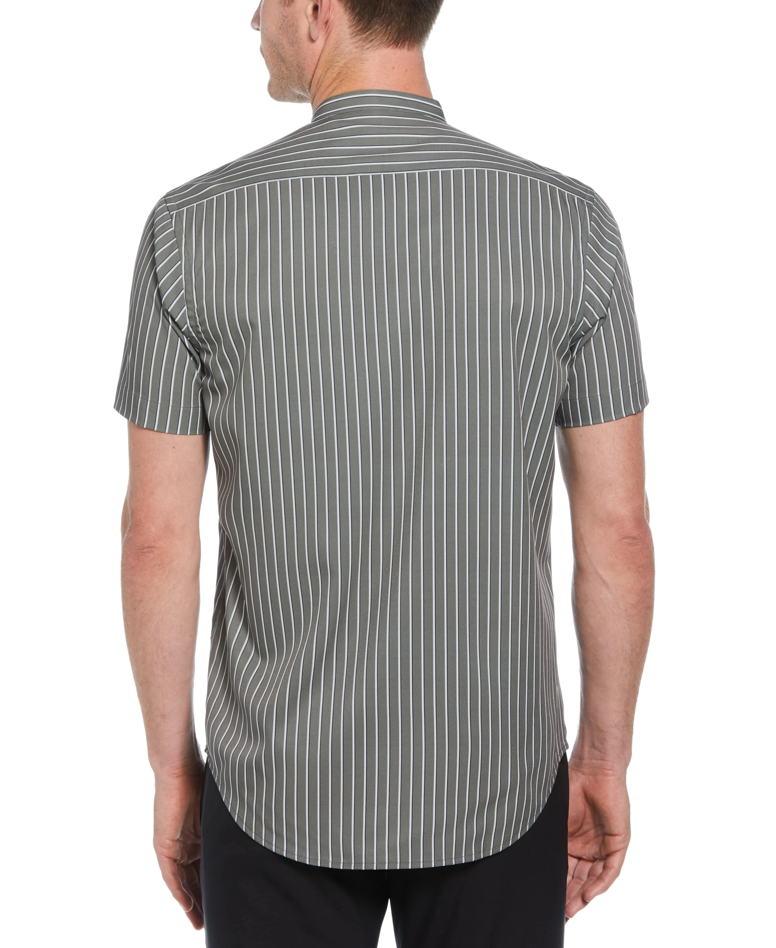 Slim Fit Band Collar Tri-Stripe Shirt sold by Perry Ellis product image thumbnail 2