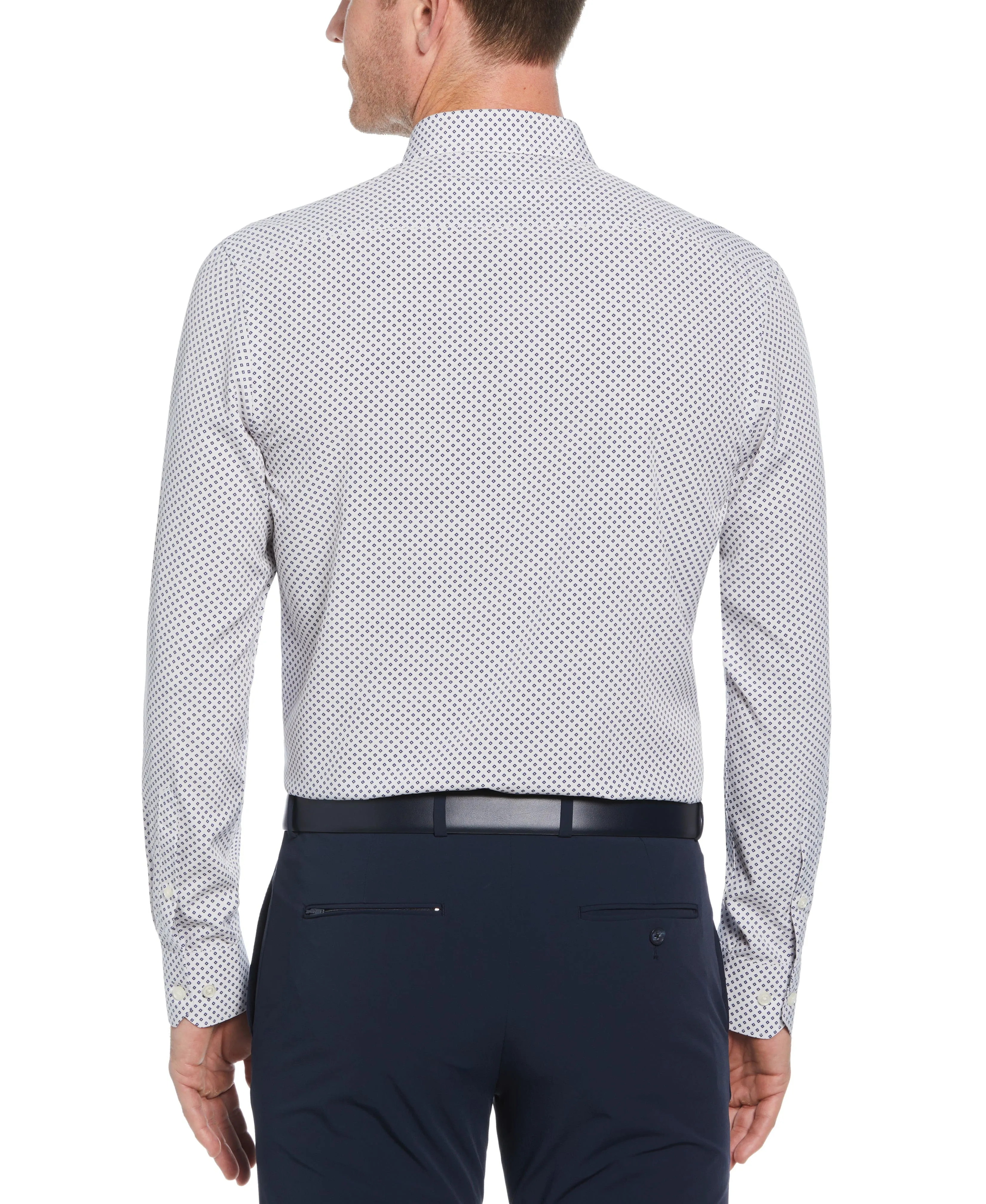 Slim Fit Total Stretch Diamond Print Dress Shirt sold by Perry Ellis product image thumbnail 2