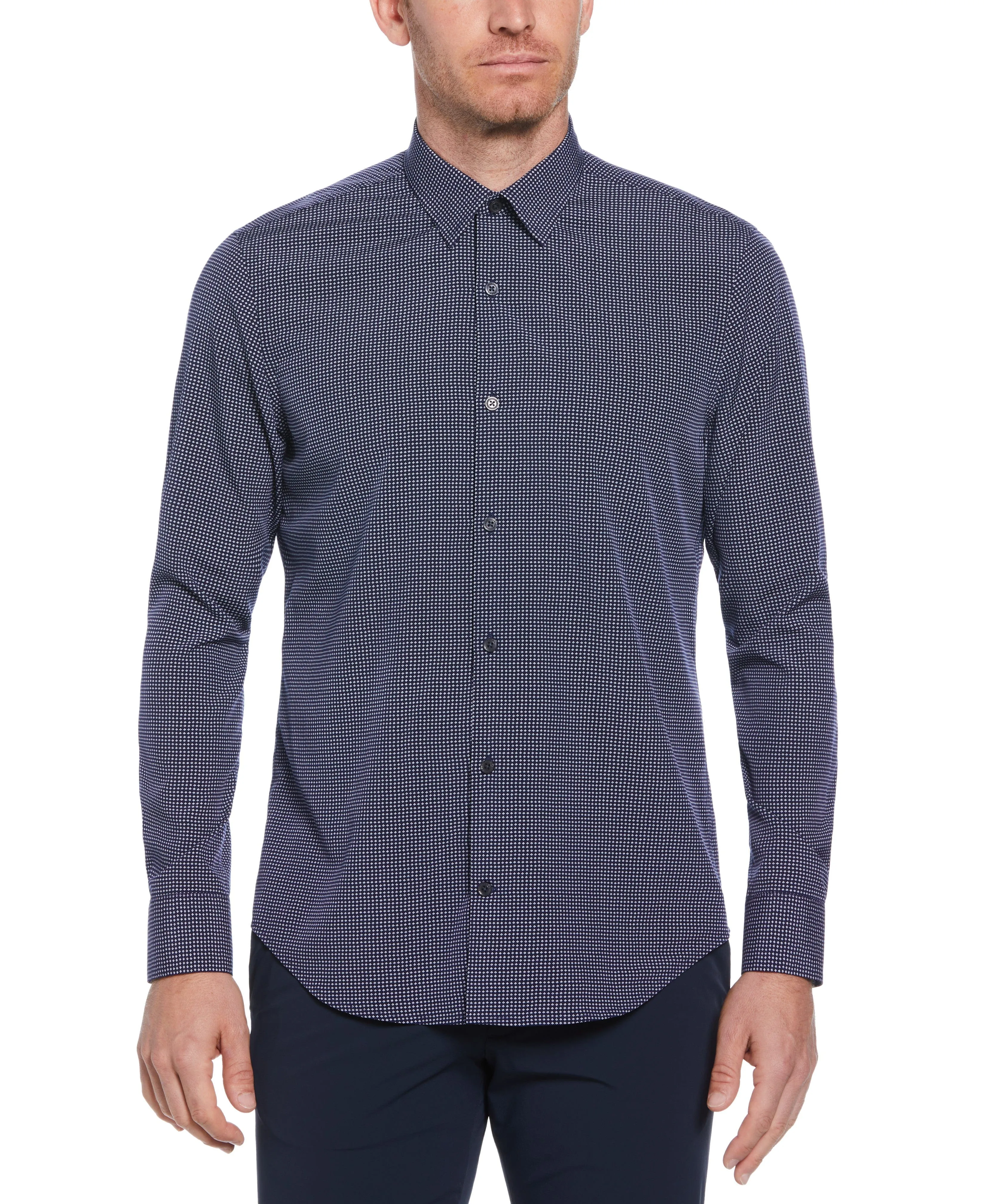 Slim Fit Total Stretch Micro Flower Shirt sold by Perry Ellis