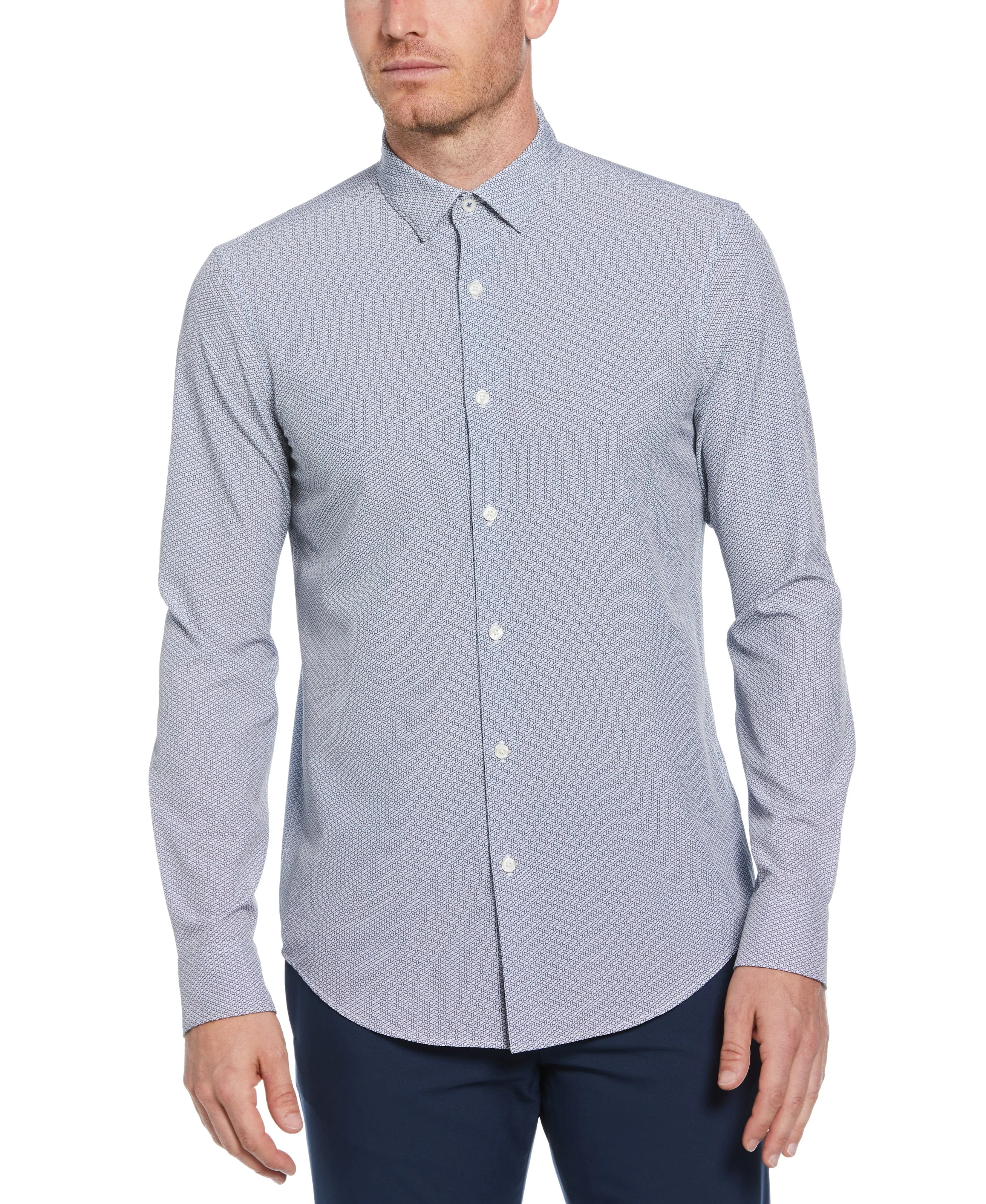 Slim Fit Button-Down Geo Print Shirt sold by Perry Ellis