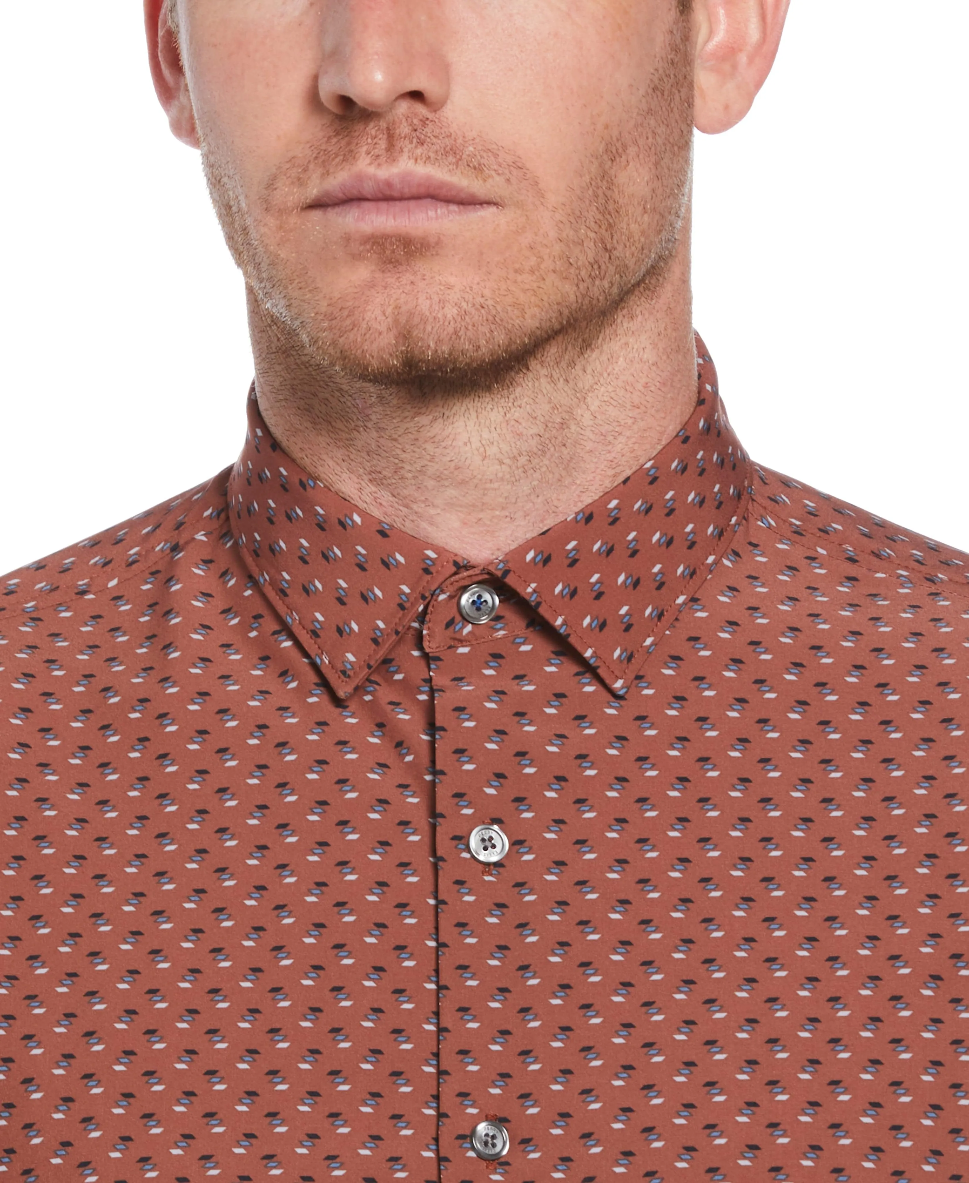 Slim Fit Diamond Print Shirt sold by Perry Ellis product image thumbnail 3