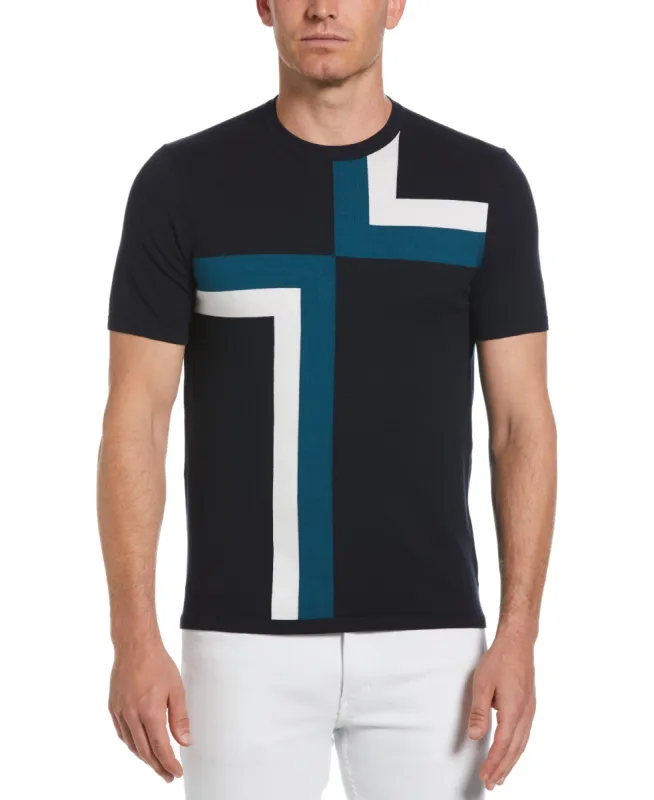 Colorblock Crewneck Sweater Tee sold by Perry Ellis