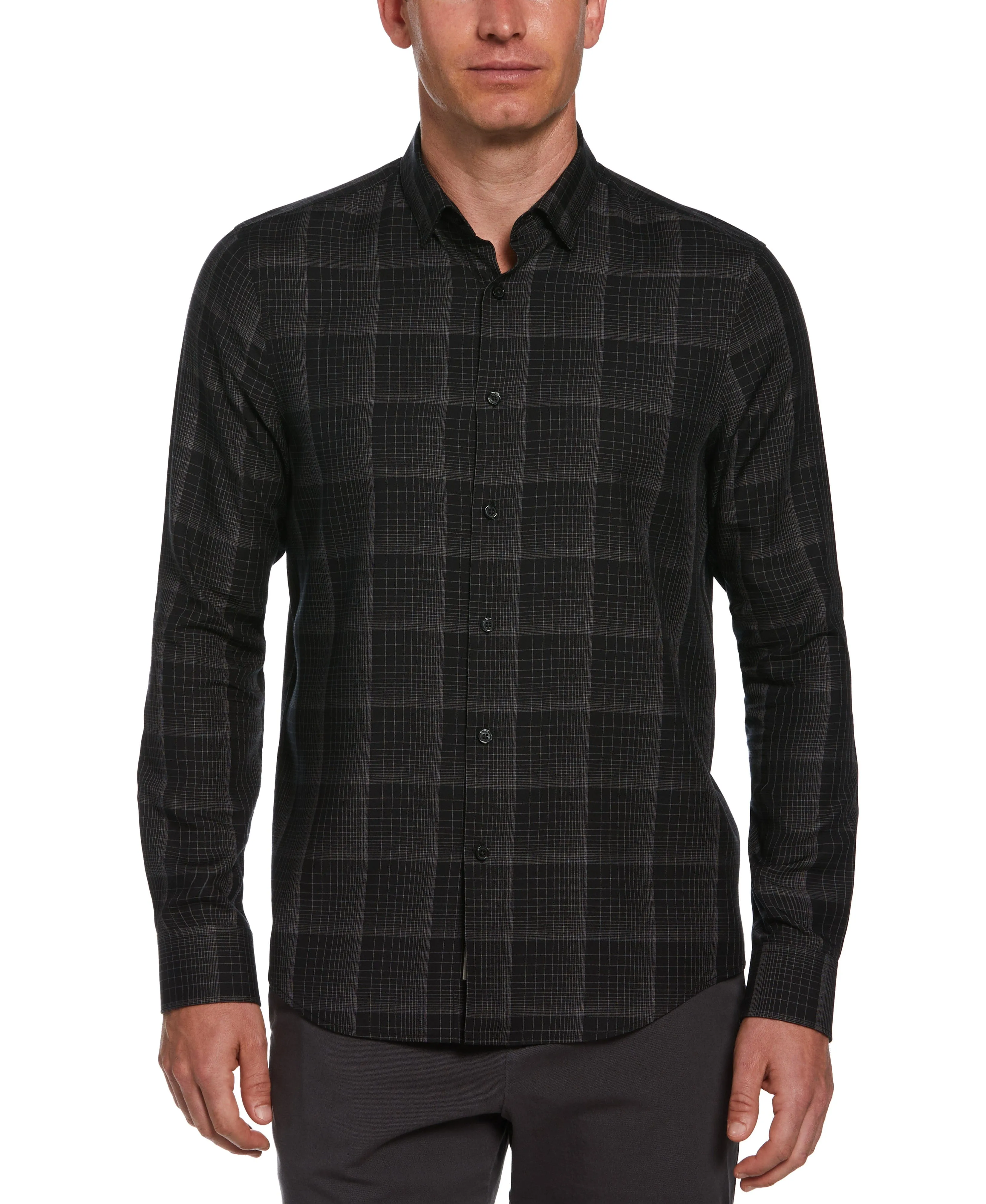 Slim Fit Total Stretch Plaid Print Shirt sold by Perry Ellis