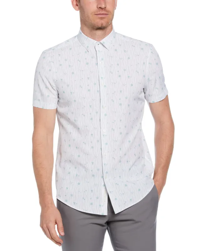 Slim Fit Line Floral Print Shirt sold by Perry Ellis