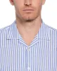 Slim Fit Linen-Like Thin Stripe Print Shirt sold by Perry Ellis